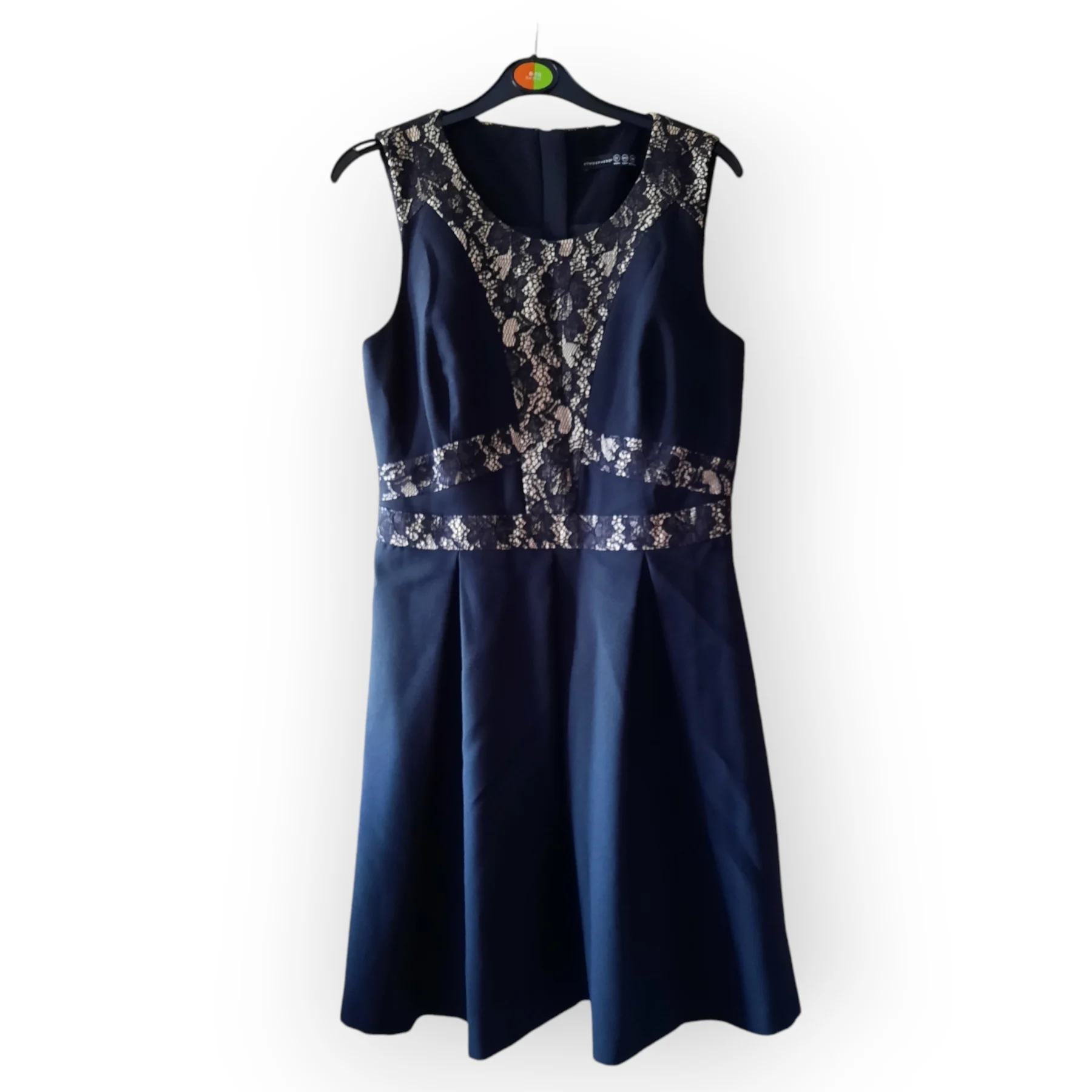 ✨ BNWT Atmosphere Black & Cream Lace Dress – UK 12 – Sleeveless Midi Party Occasionwear