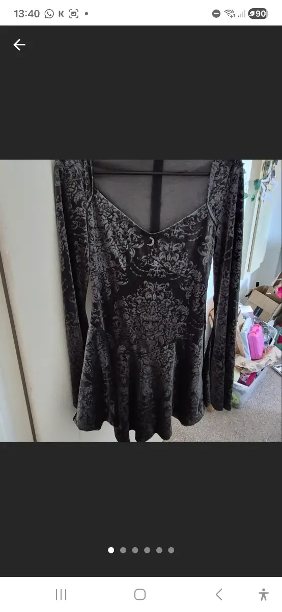 Killstar Sorceress Dress ~ Embossed Metallic Velvet ~ Size Small