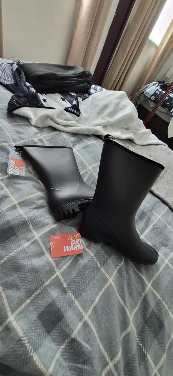 Women's Wide Calf Wellington Boots ~ PVC Rubber Rain Boots ~ Size 5