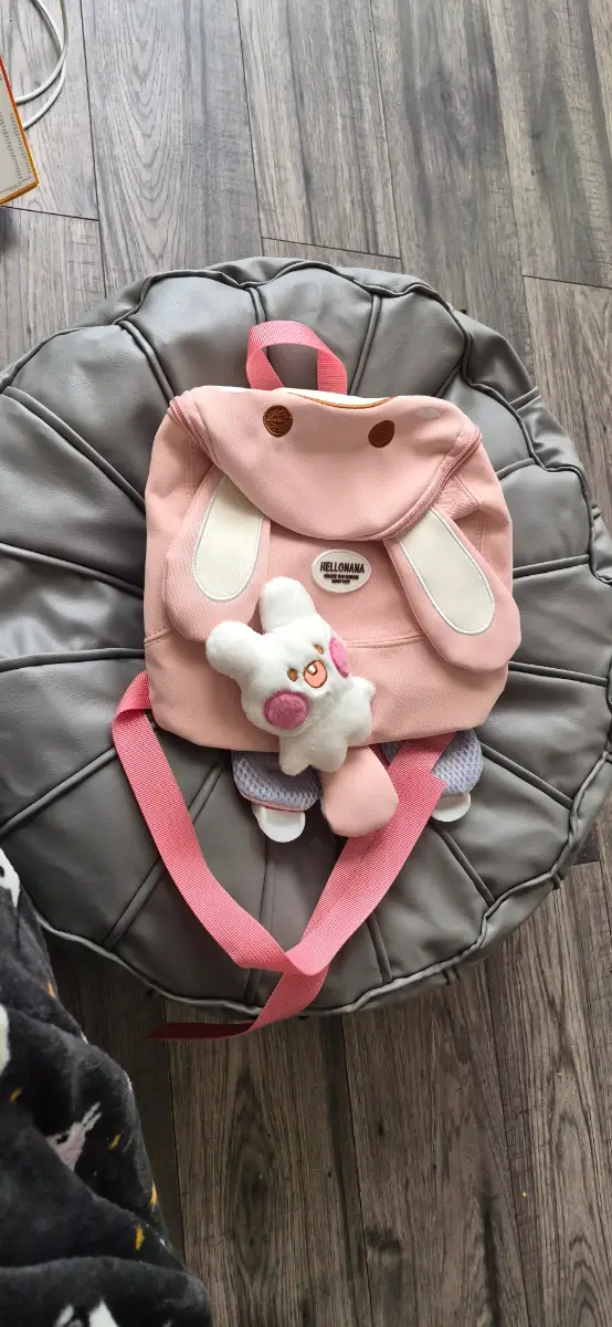 Cute Pink Rabbit Kids Backpack With Bunny Charm & Ears ~ Pink Age 2-6 Years