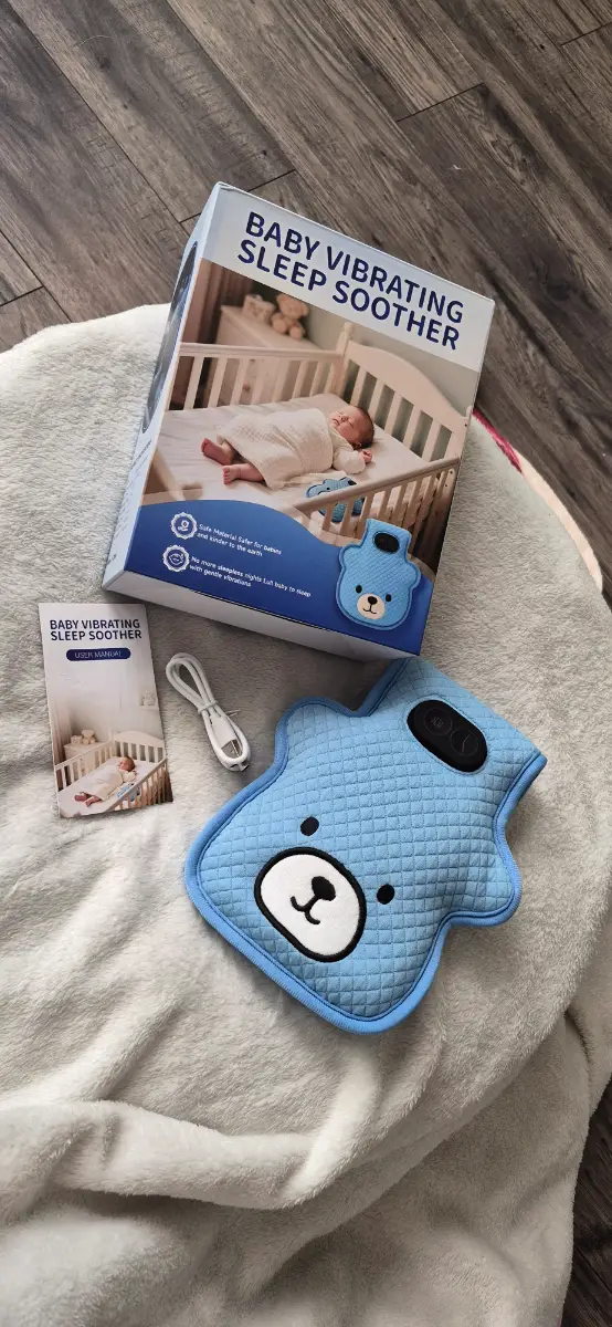 Baby Vibration Sleep Soother For Crib & Stroller ~ Blue Bear