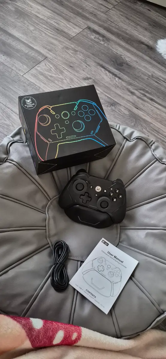 Wireless Switch Controller With Rapid Charging Dock ~ Linear Triggers With Lock Switch ~ Black
