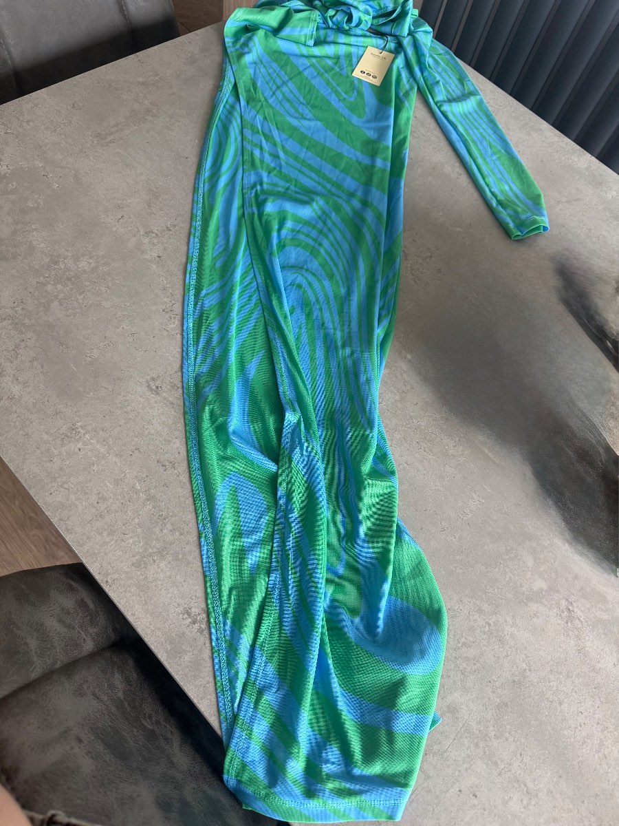 Sorelle UK Sapphire One Sleeve Cut Out Mesh Maxi Dress