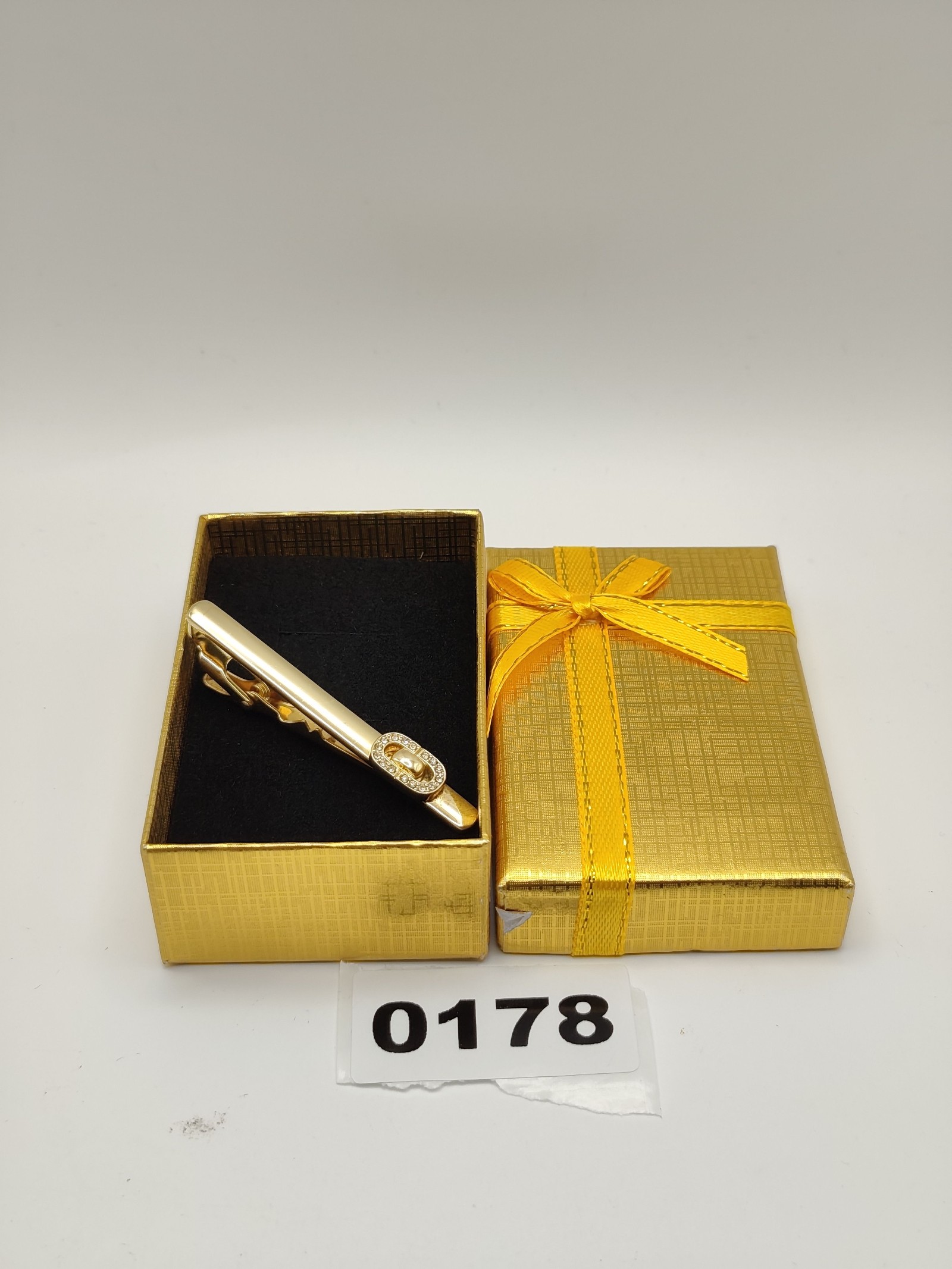 Christian Dior Gold Rhinestone Tie Clip Men Other