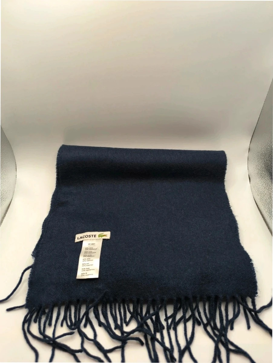 Lacoste soft wool and cashmere vintage Navy scarf