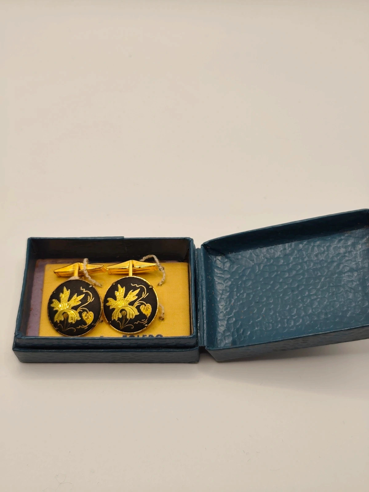Vintage Toledo Damascene Cufflinks | Gold Inlay | Traditional Spanish Style