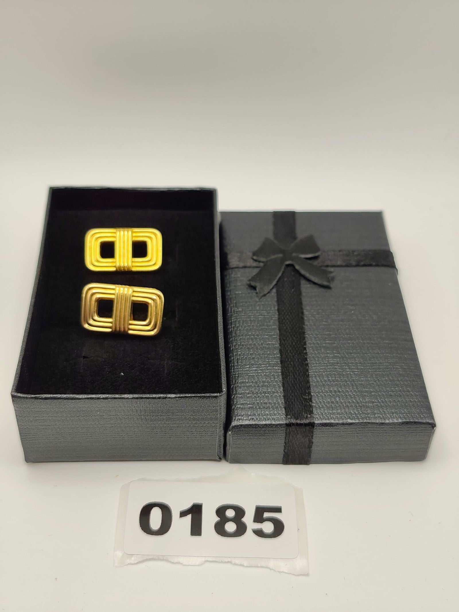 Christian Dior Gold Tone Cufflinks Unisex with Gift Box
