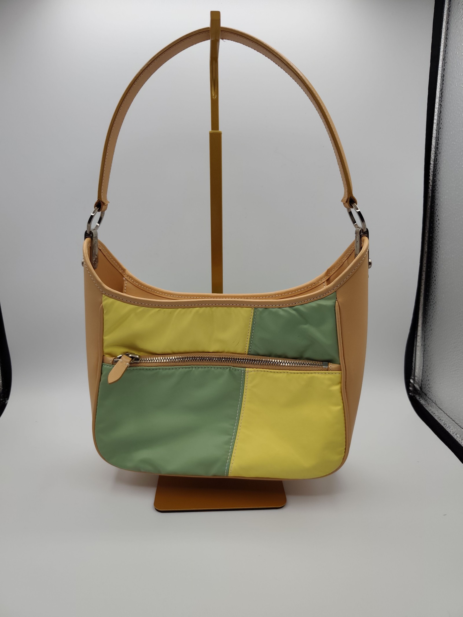 Hunting World Yellow & Green Nylon & Leather Shoulder Bag Other