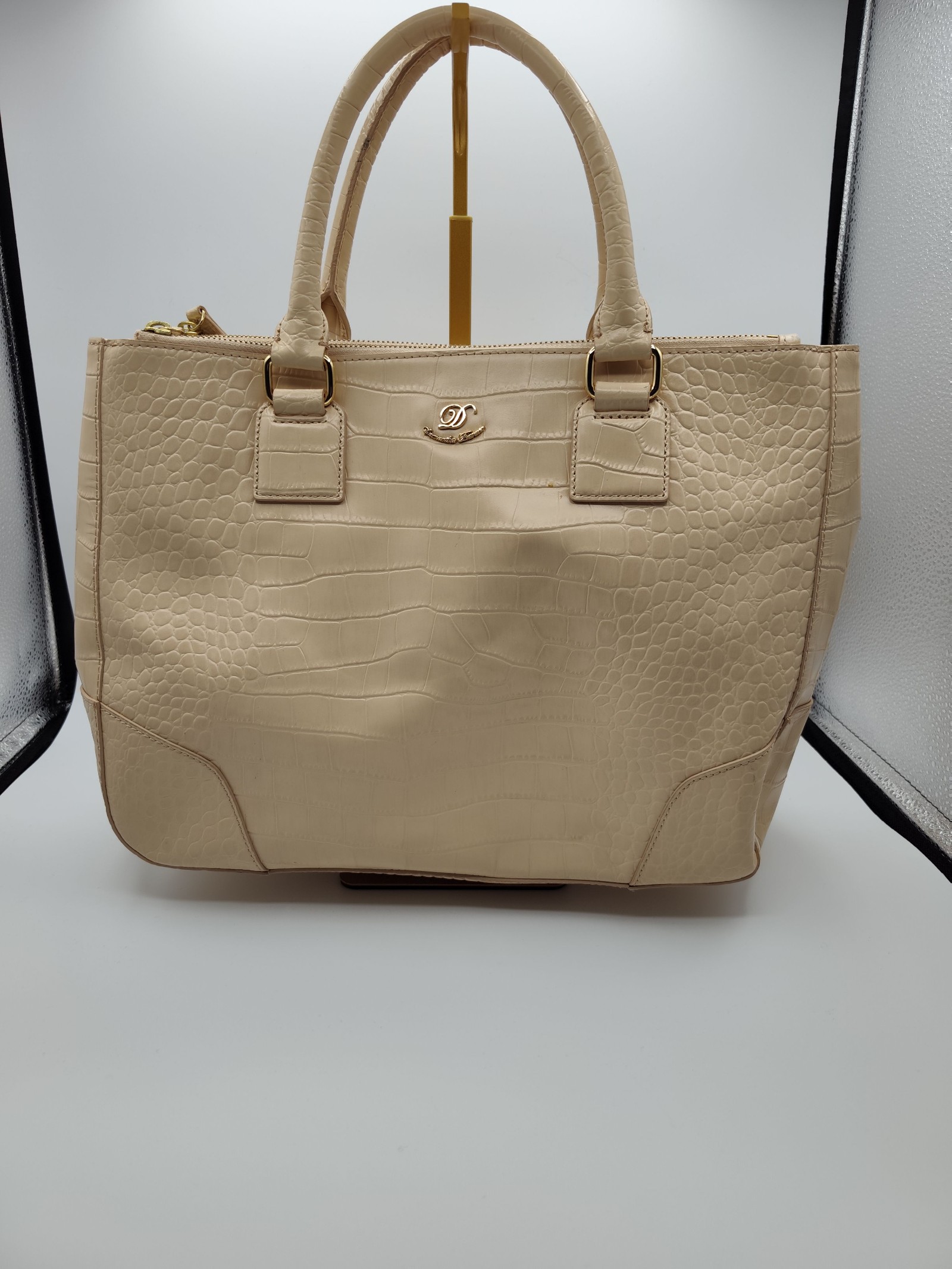Samantha Thavasa Beige Croc Effect Tote Bag Other