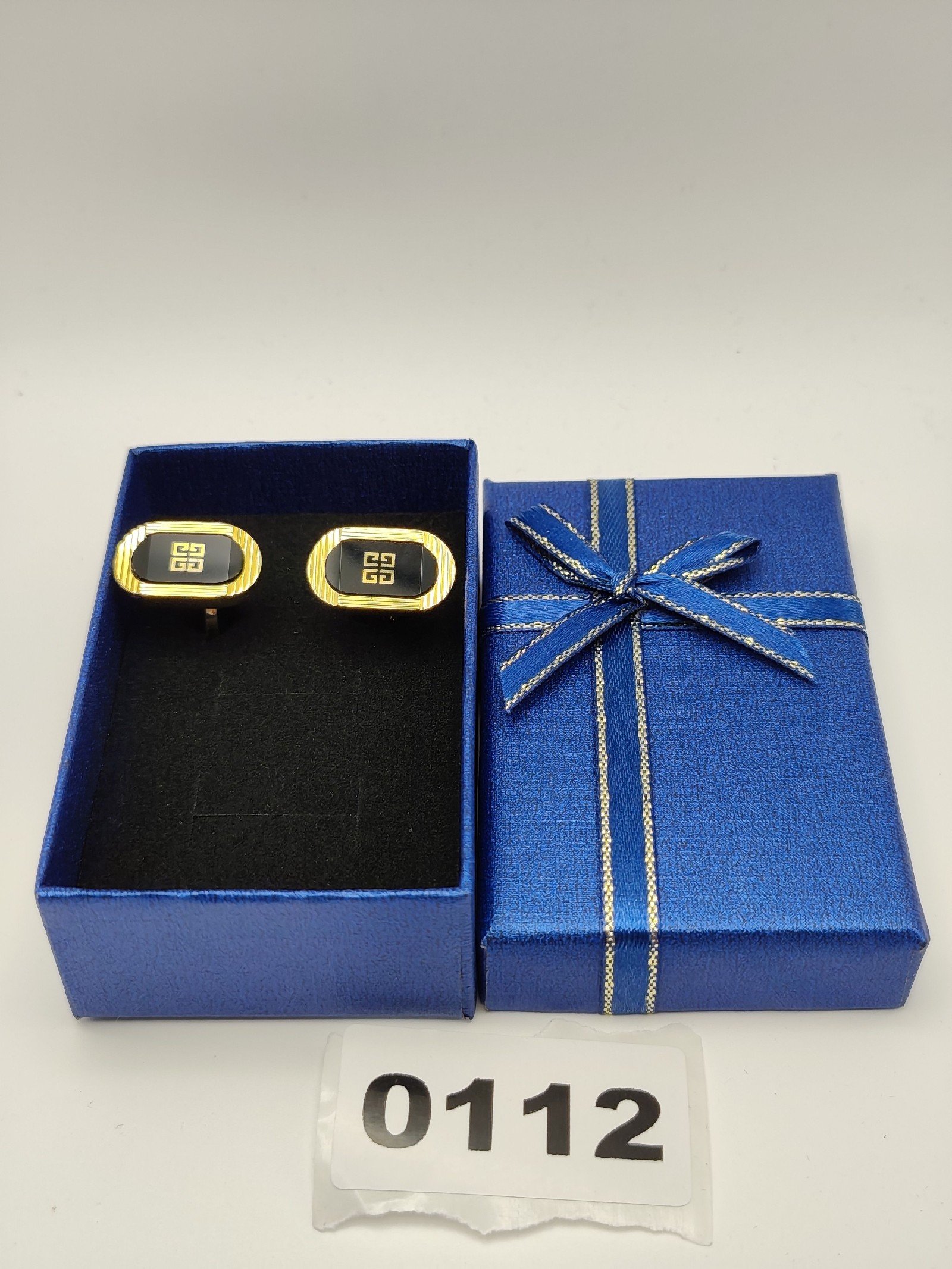 Givenchy Vintage Gold & Black Logo Cufflinks Men Other