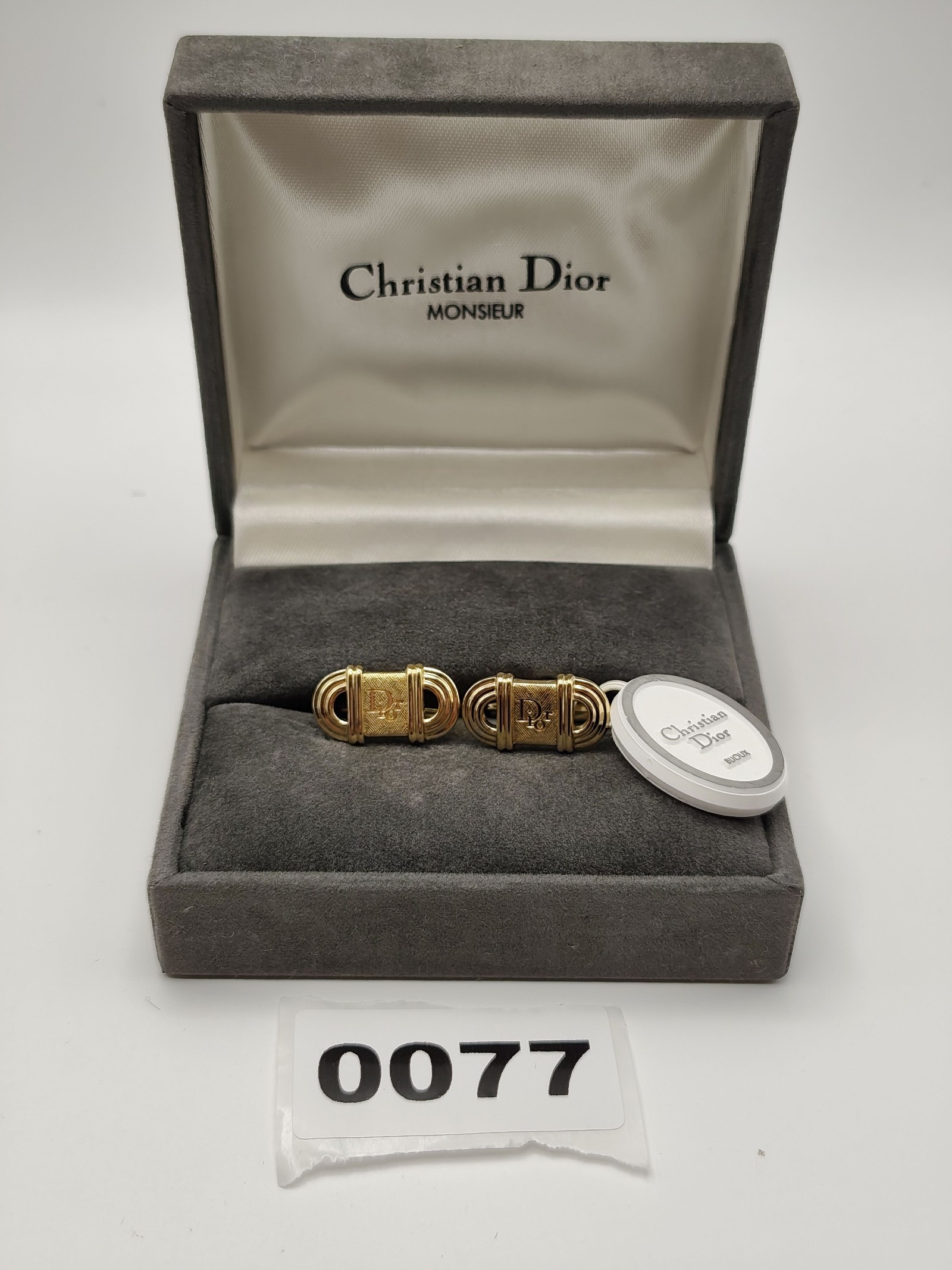 Christian Dior Gold Tone Monsieur Cufflinks Men Other