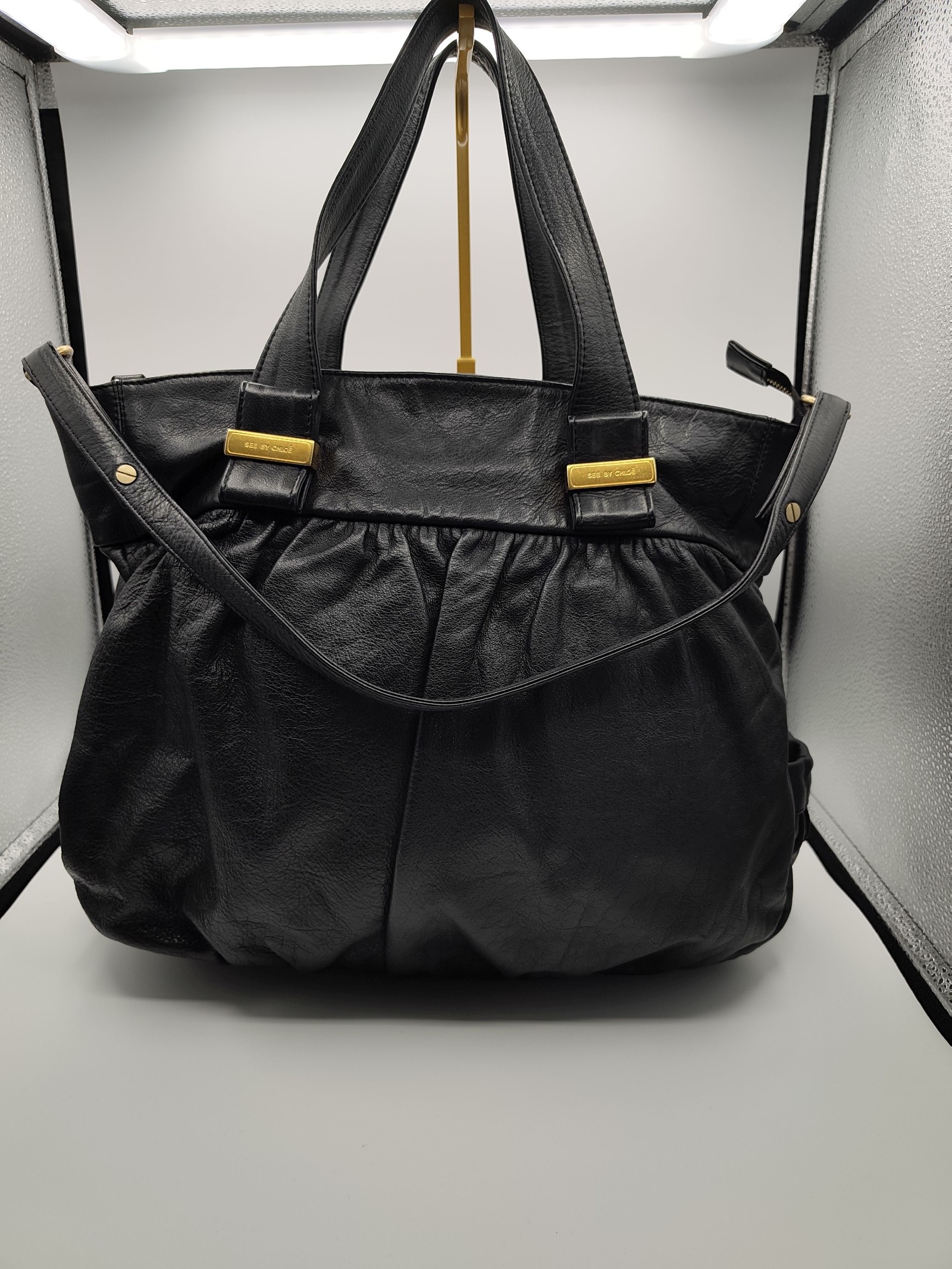 See by Chloé Black Leather Tote Bag