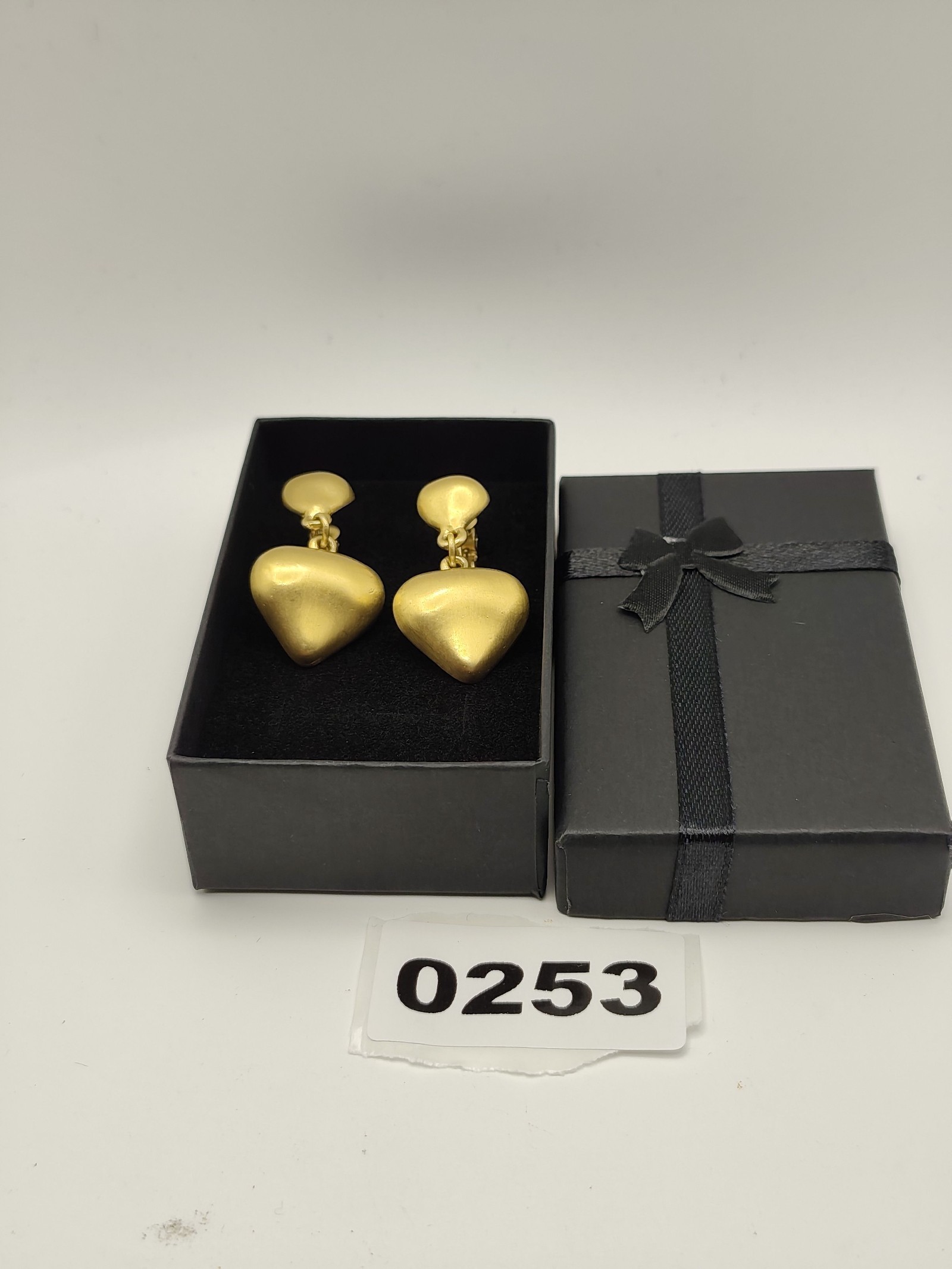 Anne Klein Gold Tone Heart Clip-On Earrings
