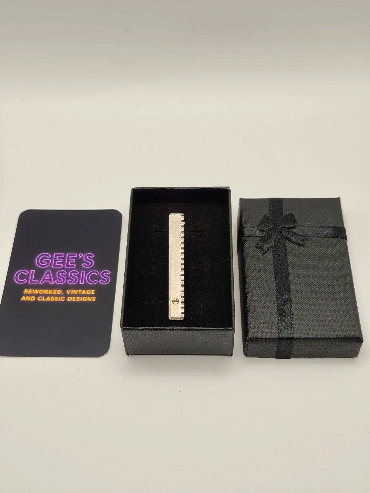 Vintage Alain Delon silver tone tie clip