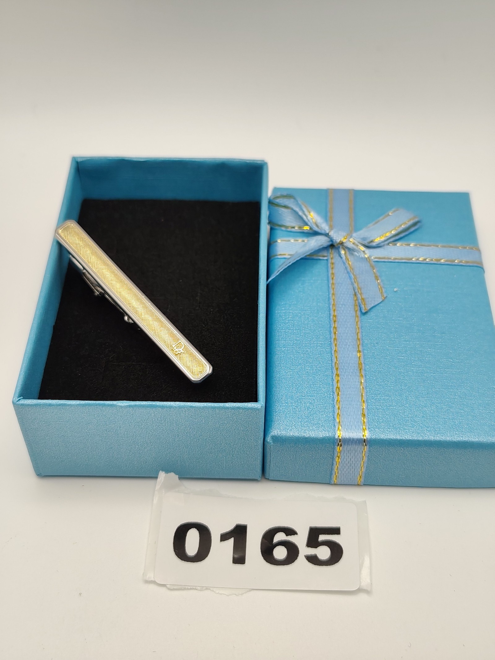 Christian Dior Men Gold & Silver Metal Tie Clip 6 cm