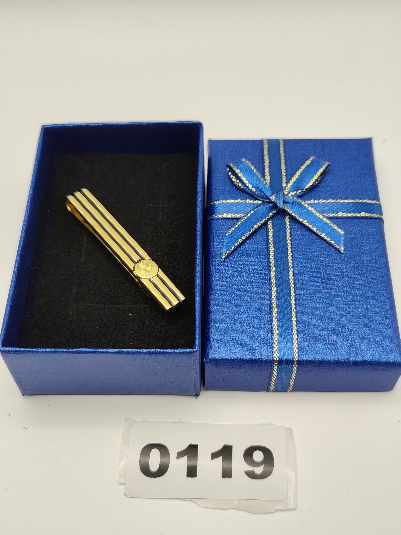 Givenchy Gold Tone Striped Men’s Tie Clip