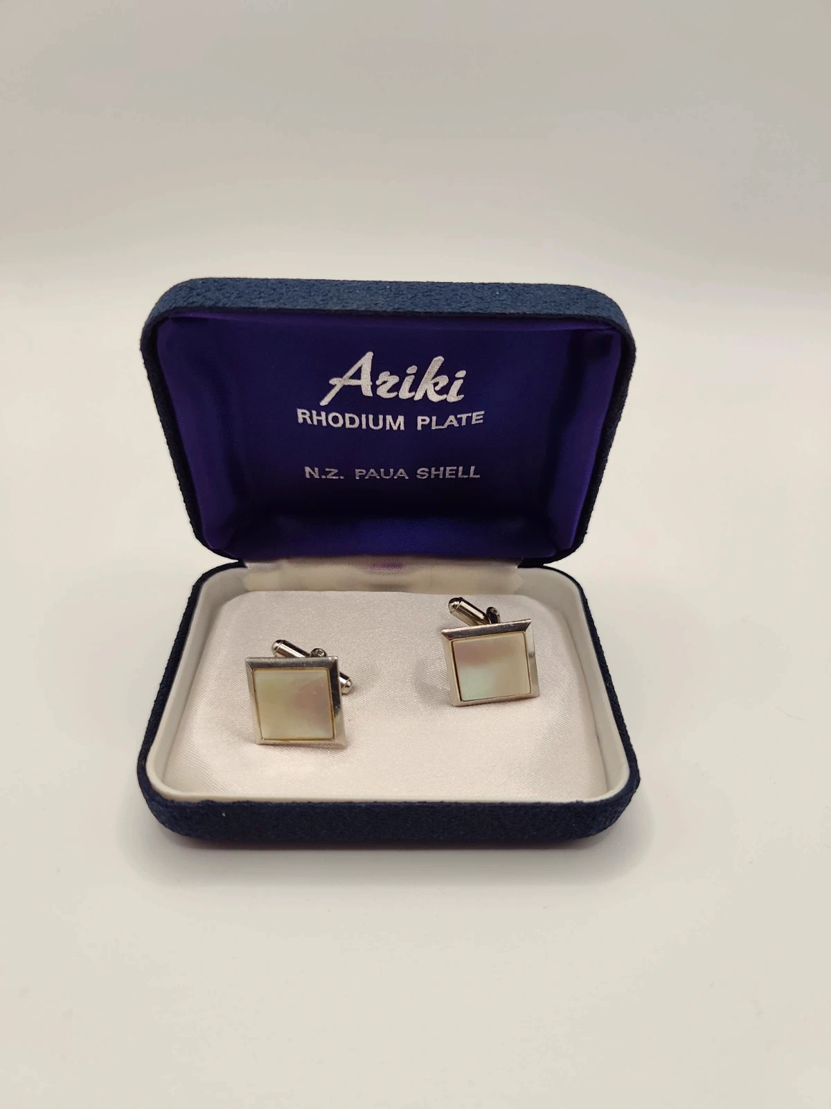 Vintage Mother of Pearl Cufflinks | Silver Tone Iridescent Shell | Wedding Wear