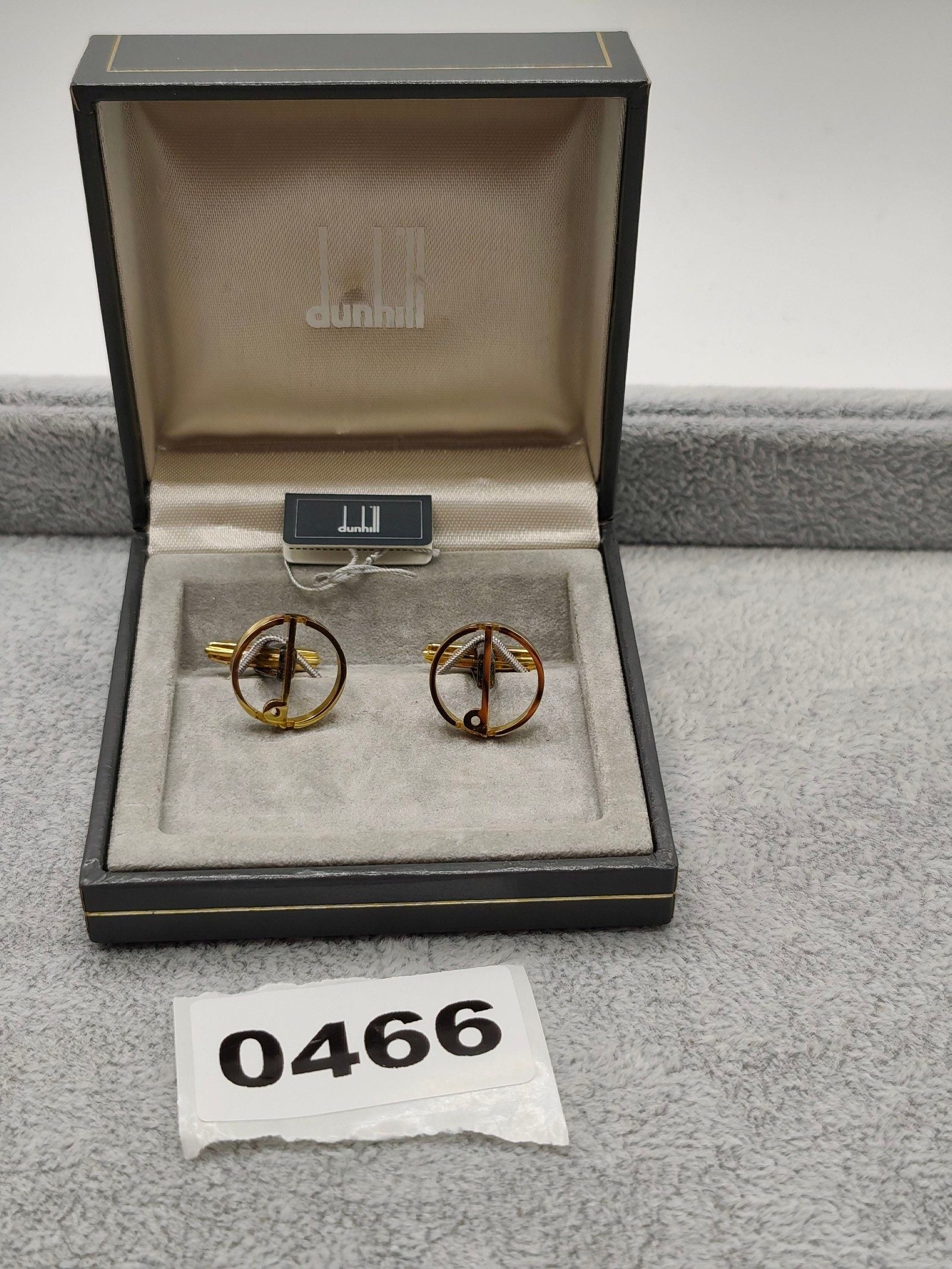 Dunhill Men's Gold Tone Round Cufflinks with Box