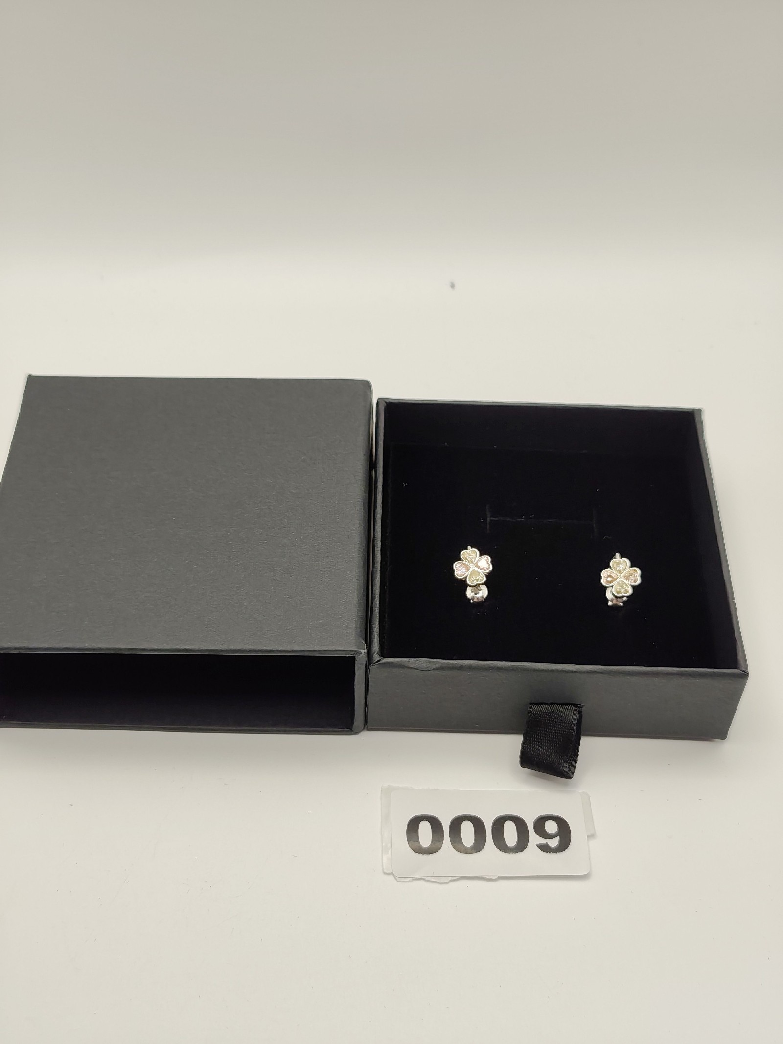 Courreges Pink & Yellow Stone Flower Design Silver Screwback Earrings