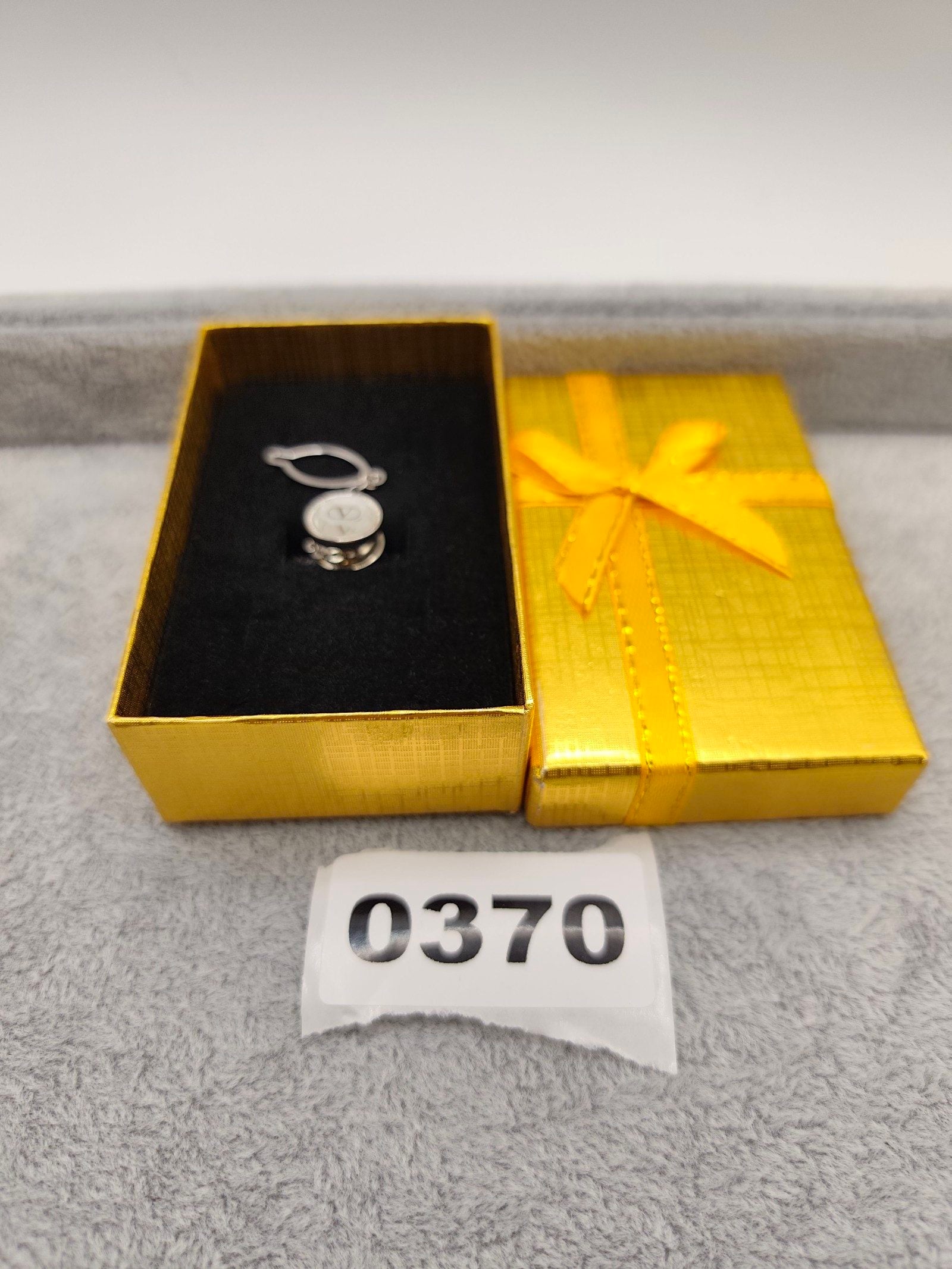 Valentino Men's Silver & White Logo Tie pin with Chain Other