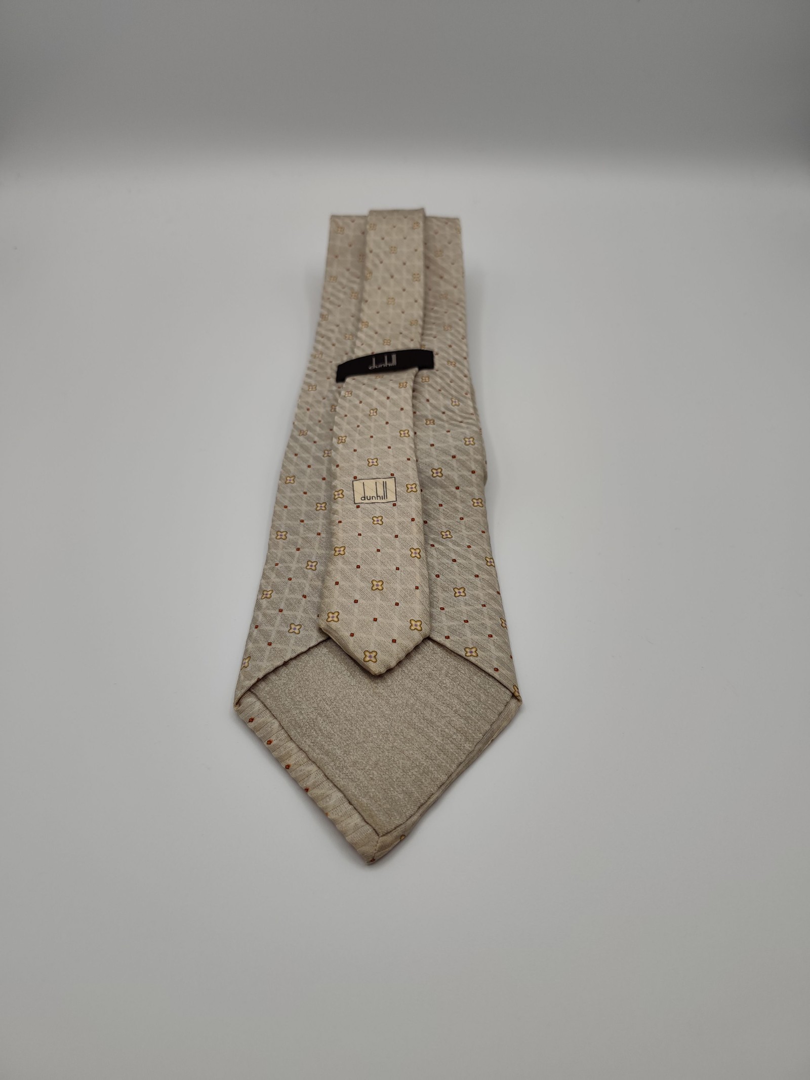 Dunhill Beige Patterned Silk Tie Other