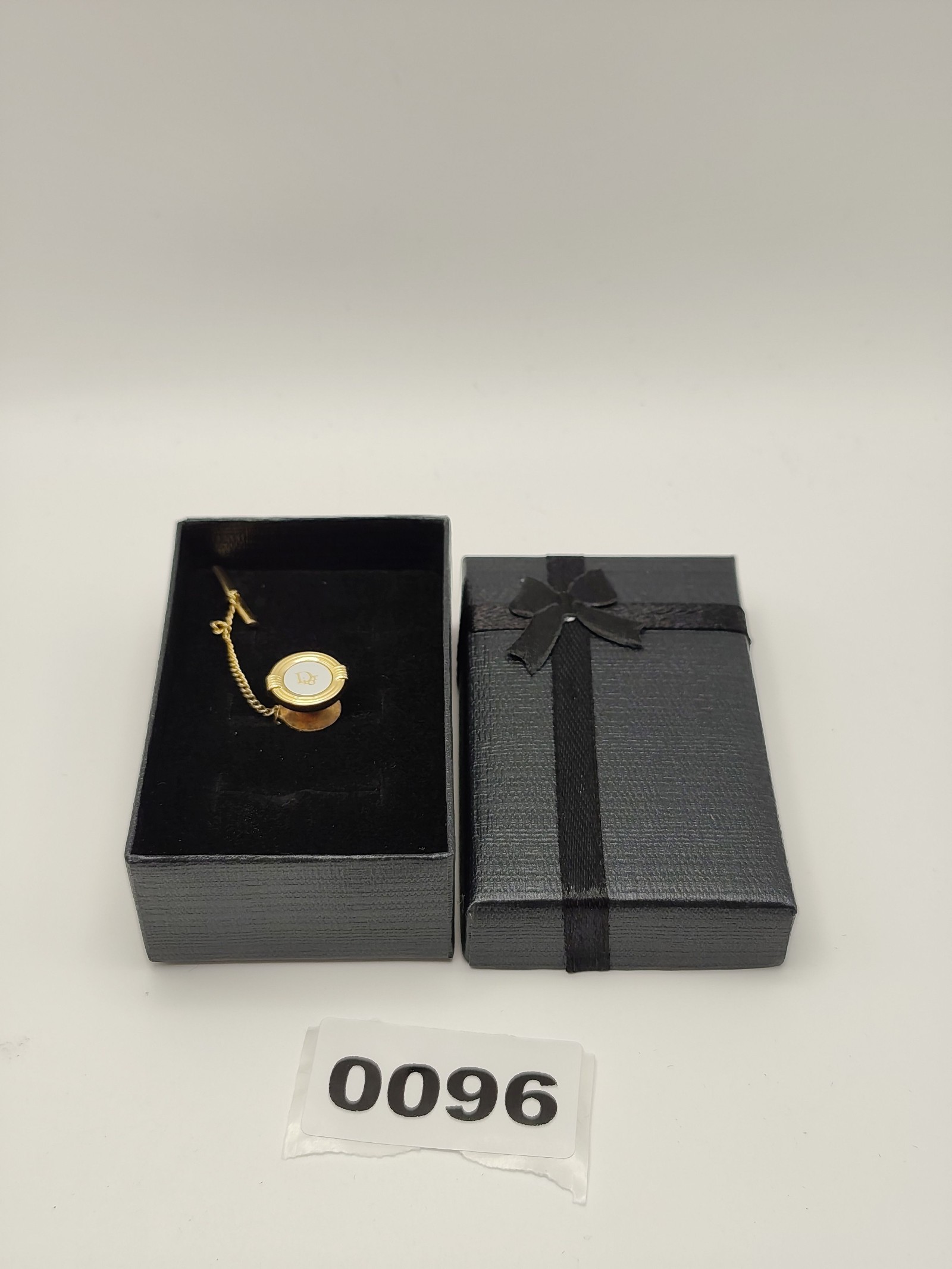 Dior Gold-tone & White Logo Tie Clip Pin Other