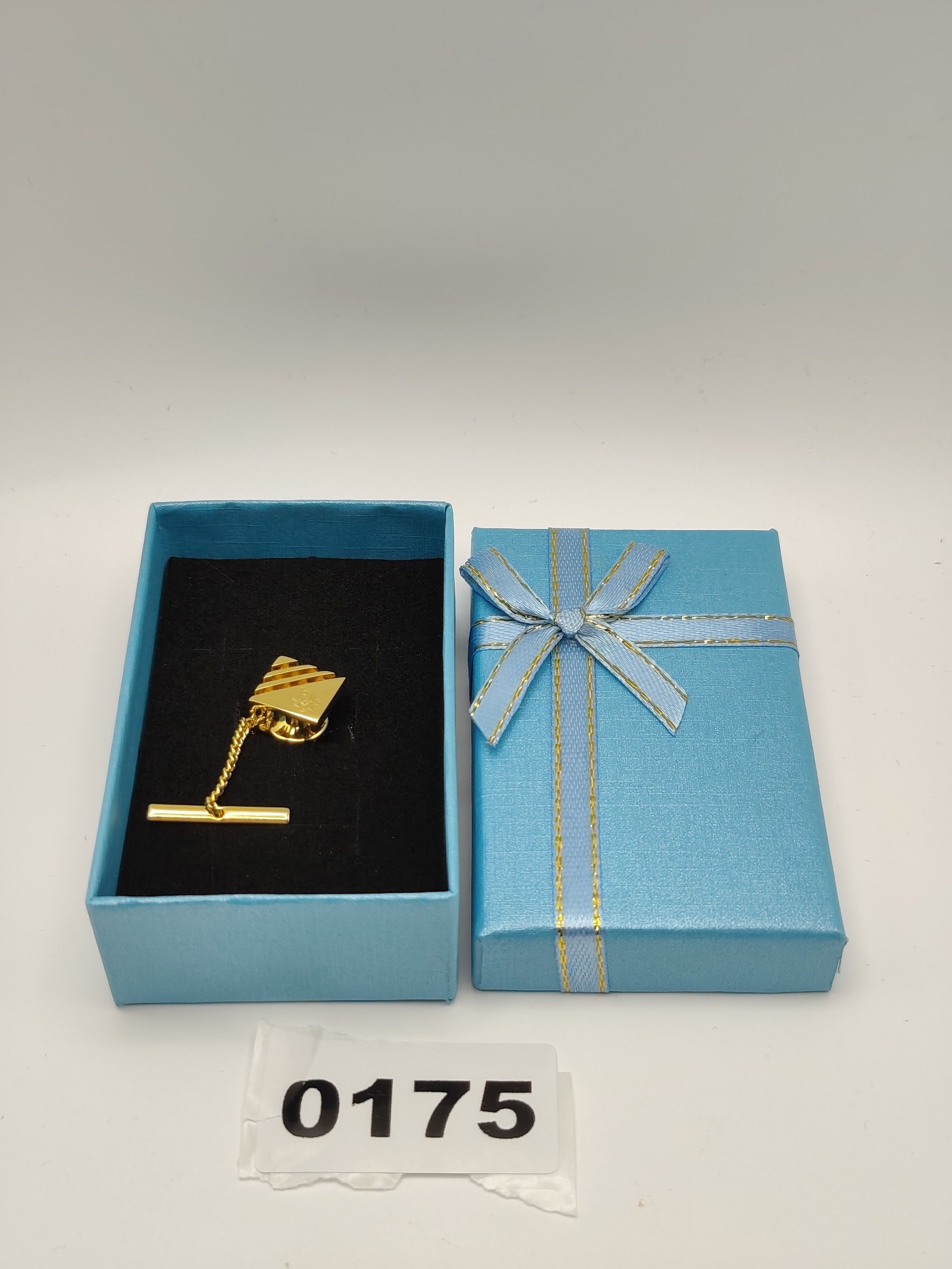 Dior Gold Tone Square Tie Pin Clip Men's