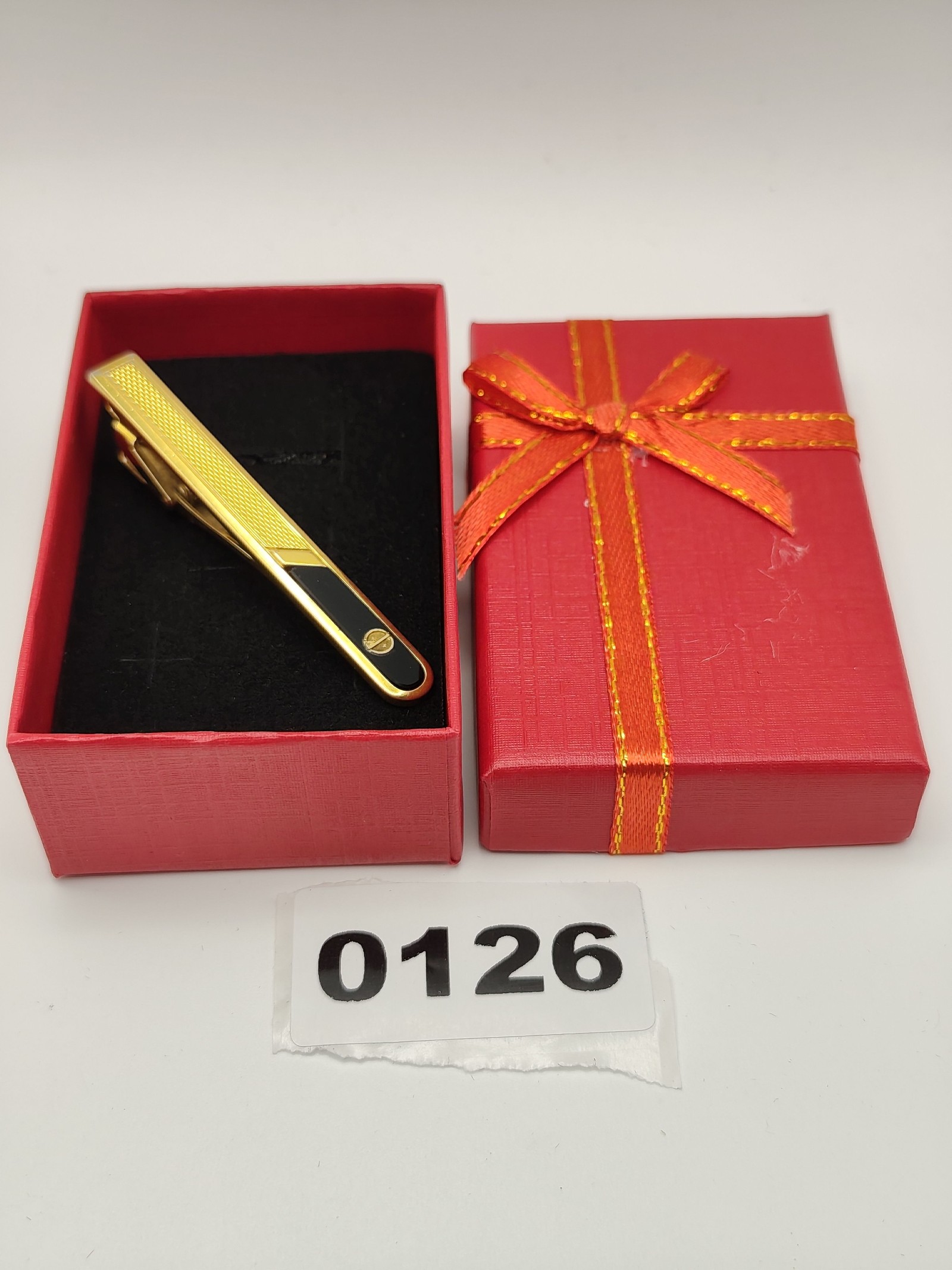 Dunhill Men Gold & Black Enamel Tie Clip Other