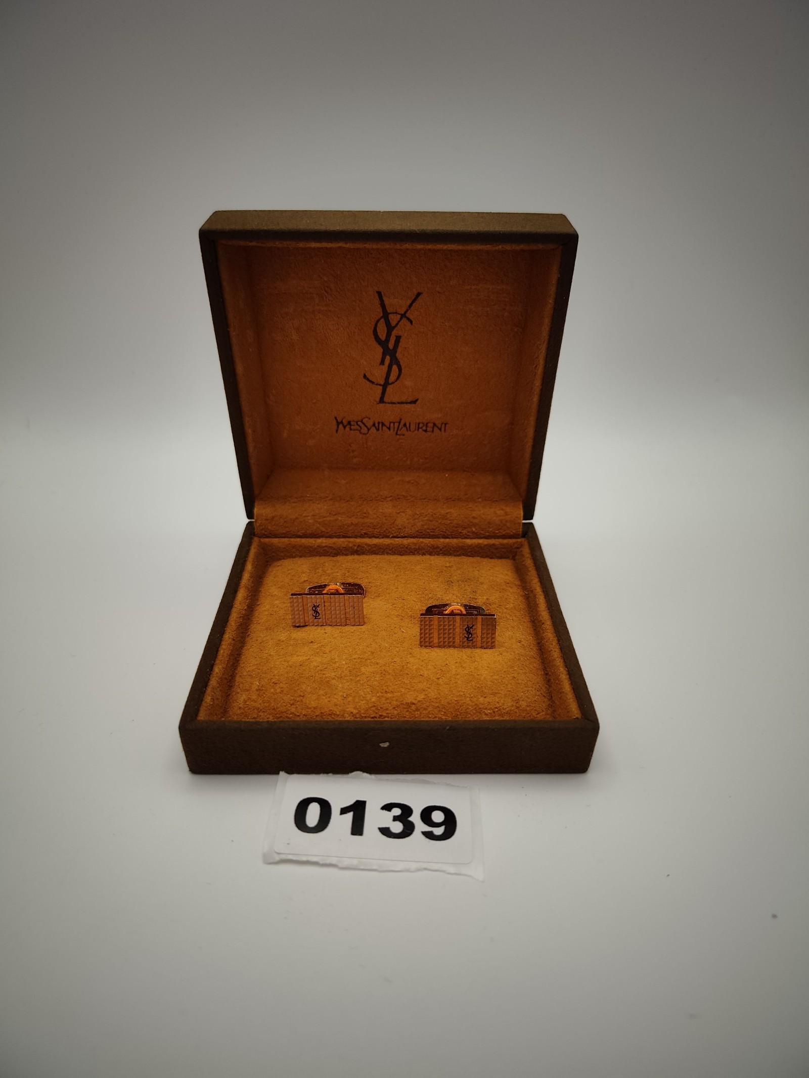 Yves Saint Laurent Men's Rose Gold Cufflinks with Original Box