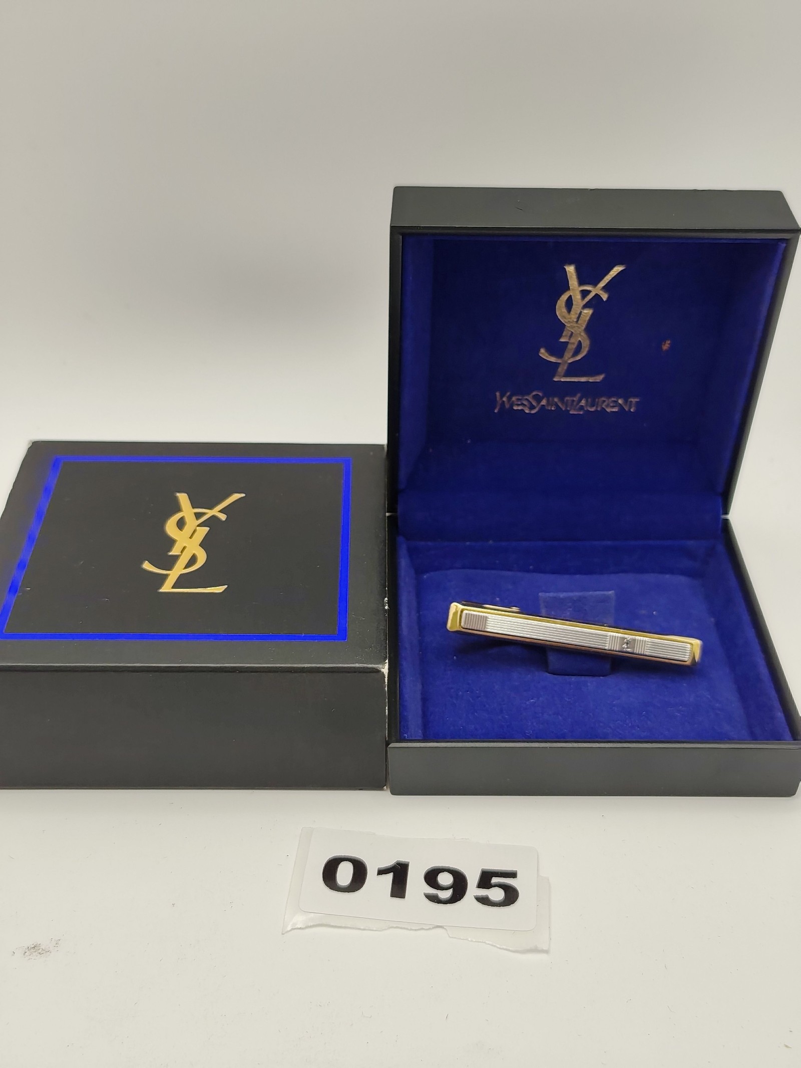 Yves Saint Laurent Gold & Silver Tone Tie Bar Clip Men's