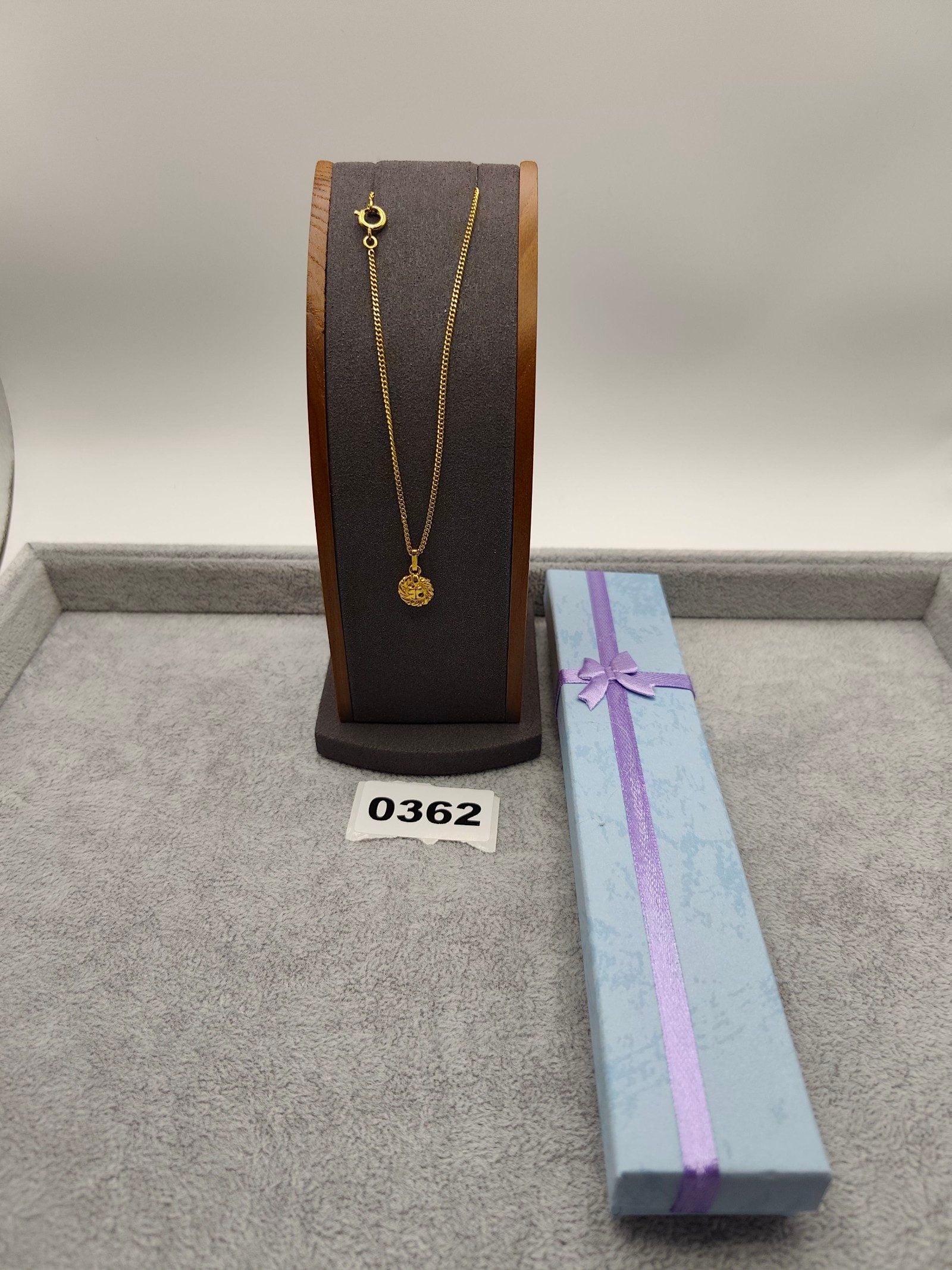 Courreges Gold Tone Pendant Necklace 34cm Chain