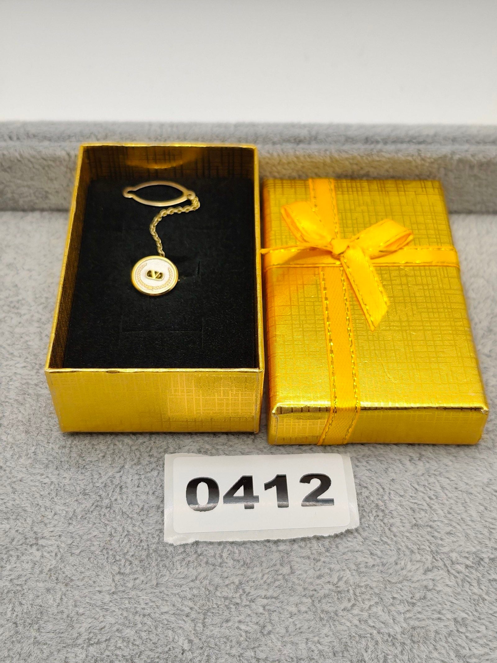 Valentino Gold & Silver Metal Tie Clip Chain Men