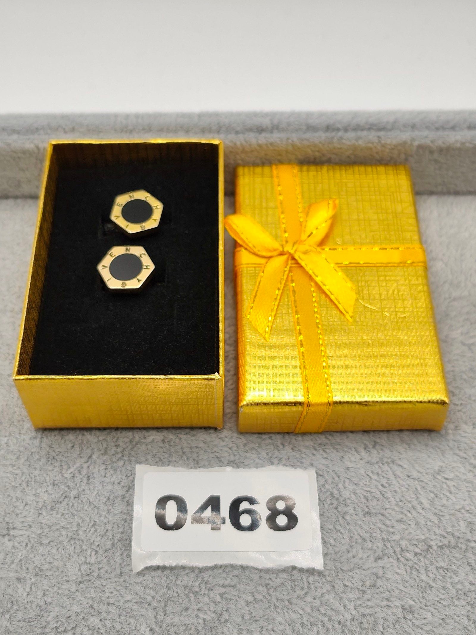 Givenchy Men's Gold Tone & Black Hexagonal Logo Cufflinks Other