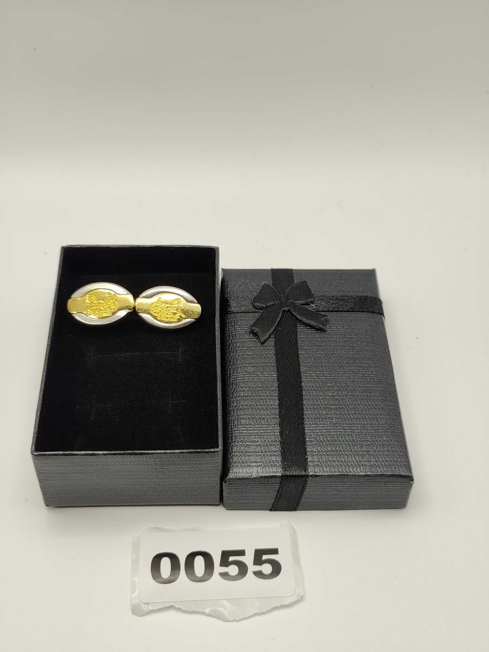 Celine Gold & Silver Tone Horse Carriage Cufflinks Other
