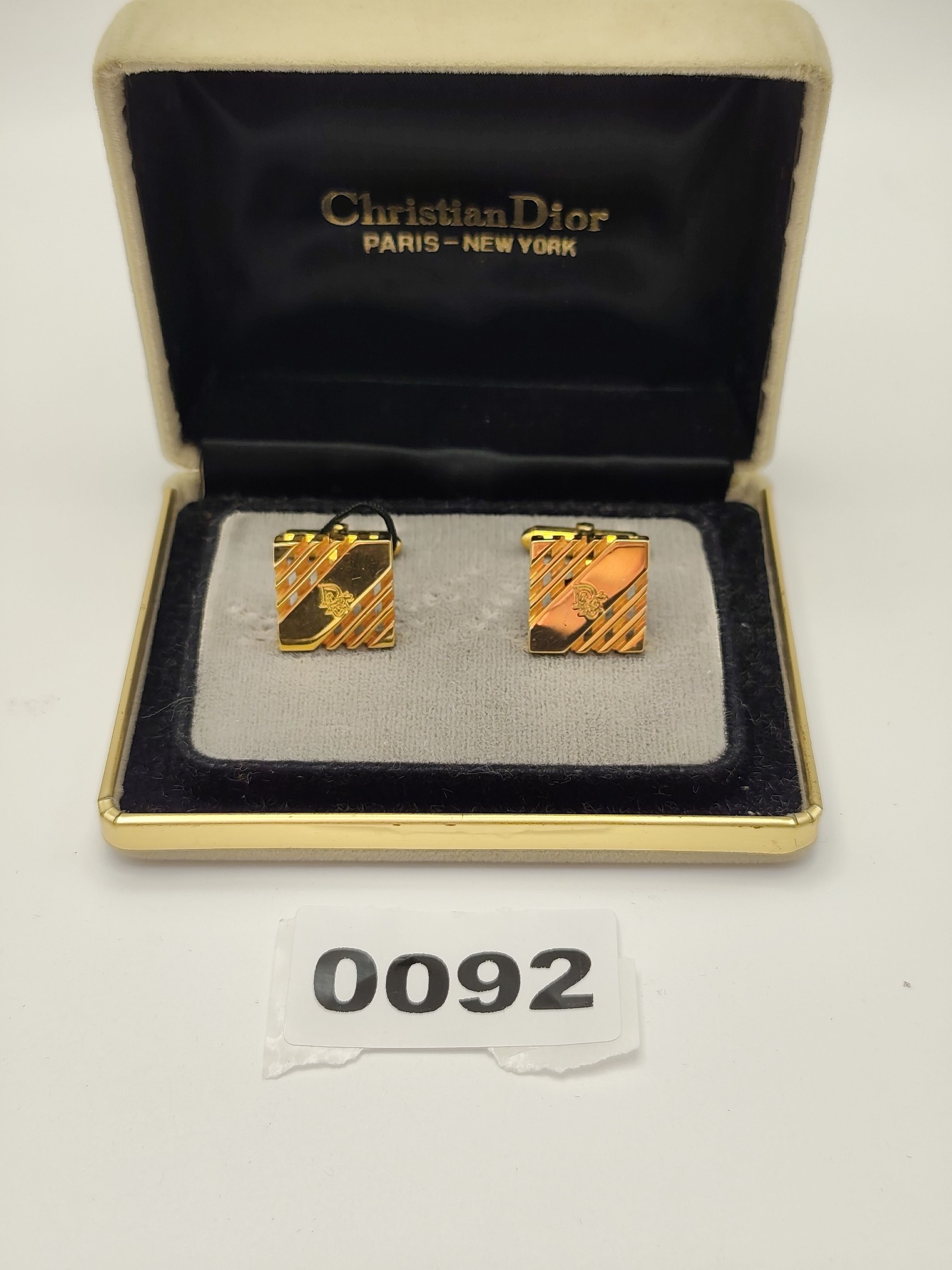 Christian Dior Gold Tone Square Cufflinks Men Other