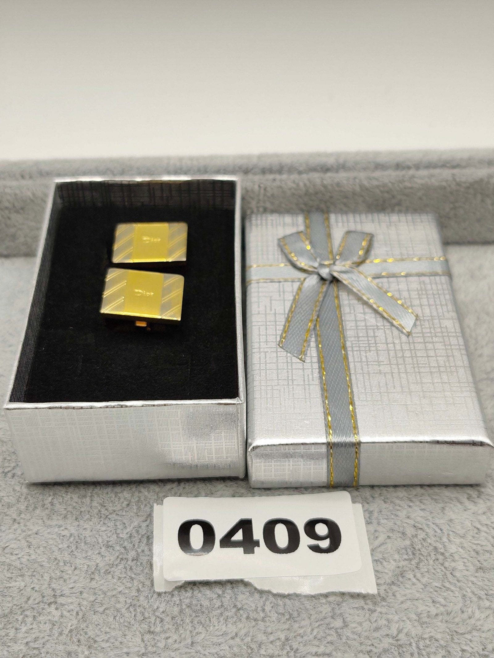 Christian Dior Men Gold & Silver Tone Cufflinks with Gift Box Other
