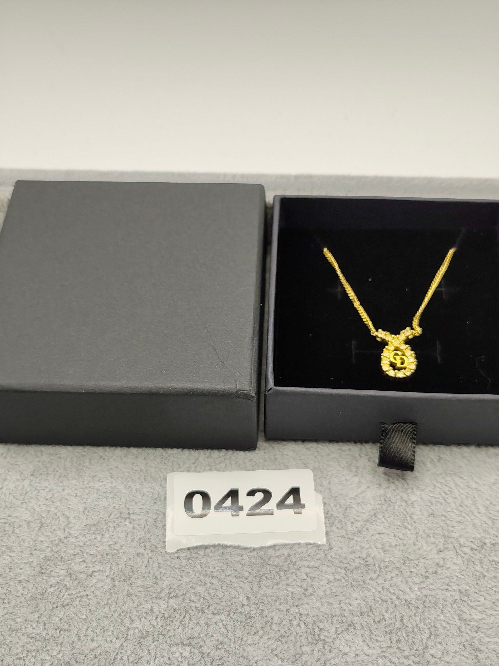 Gold Tone Crystal CD Pendant Necklace Women Other Size