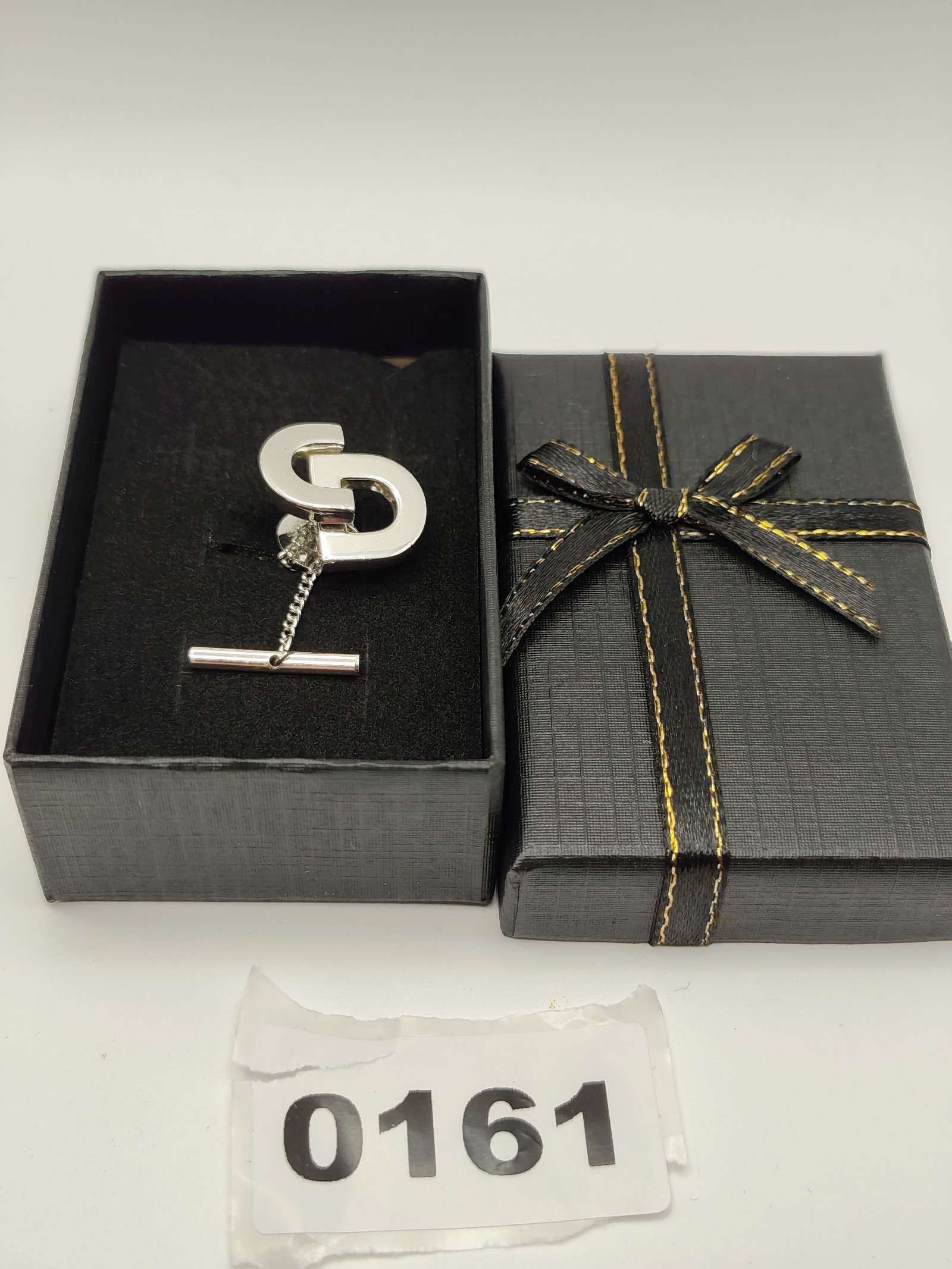 Christian Dior Silver-tone Chain Tie Tack Pin Men