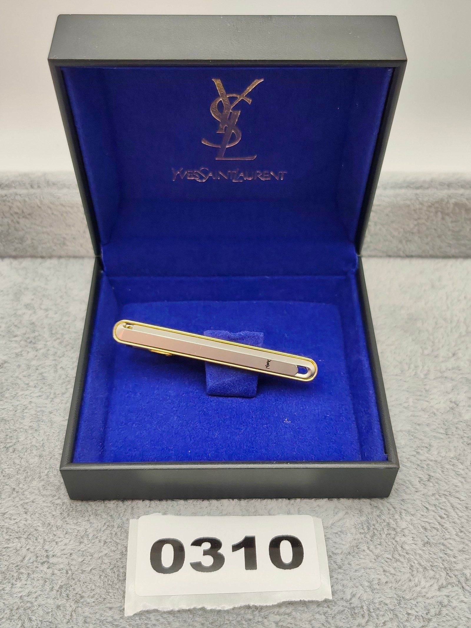 Yves Saint Laurent Gold & silver tone Tie Clip Men's Luxury Accessory