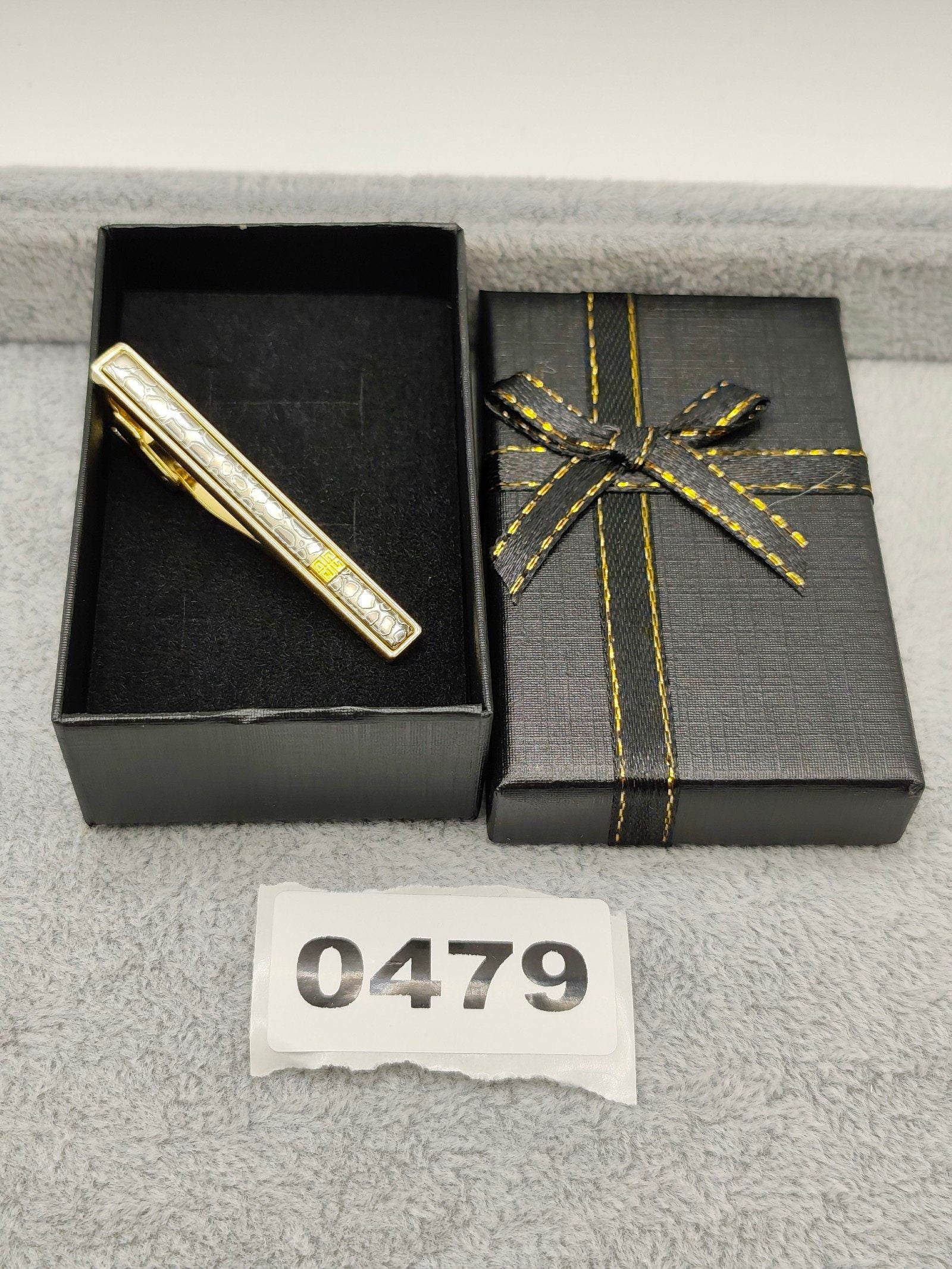 Givenchy Men Black & Gold Stainless Steel Tie Clip 6.5 cm