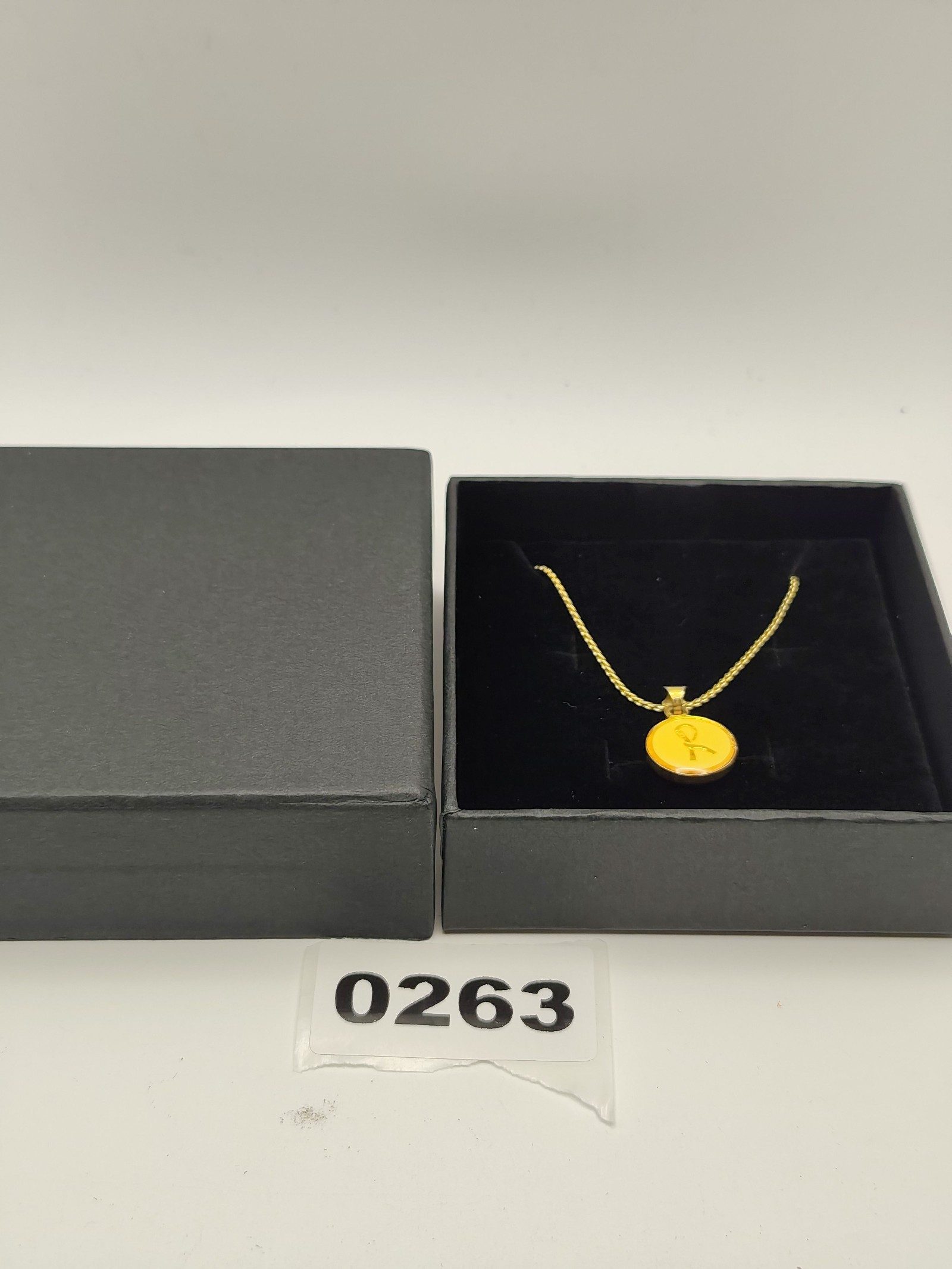 Yellow Gold Tone Circle Pendant Women Necklace Other