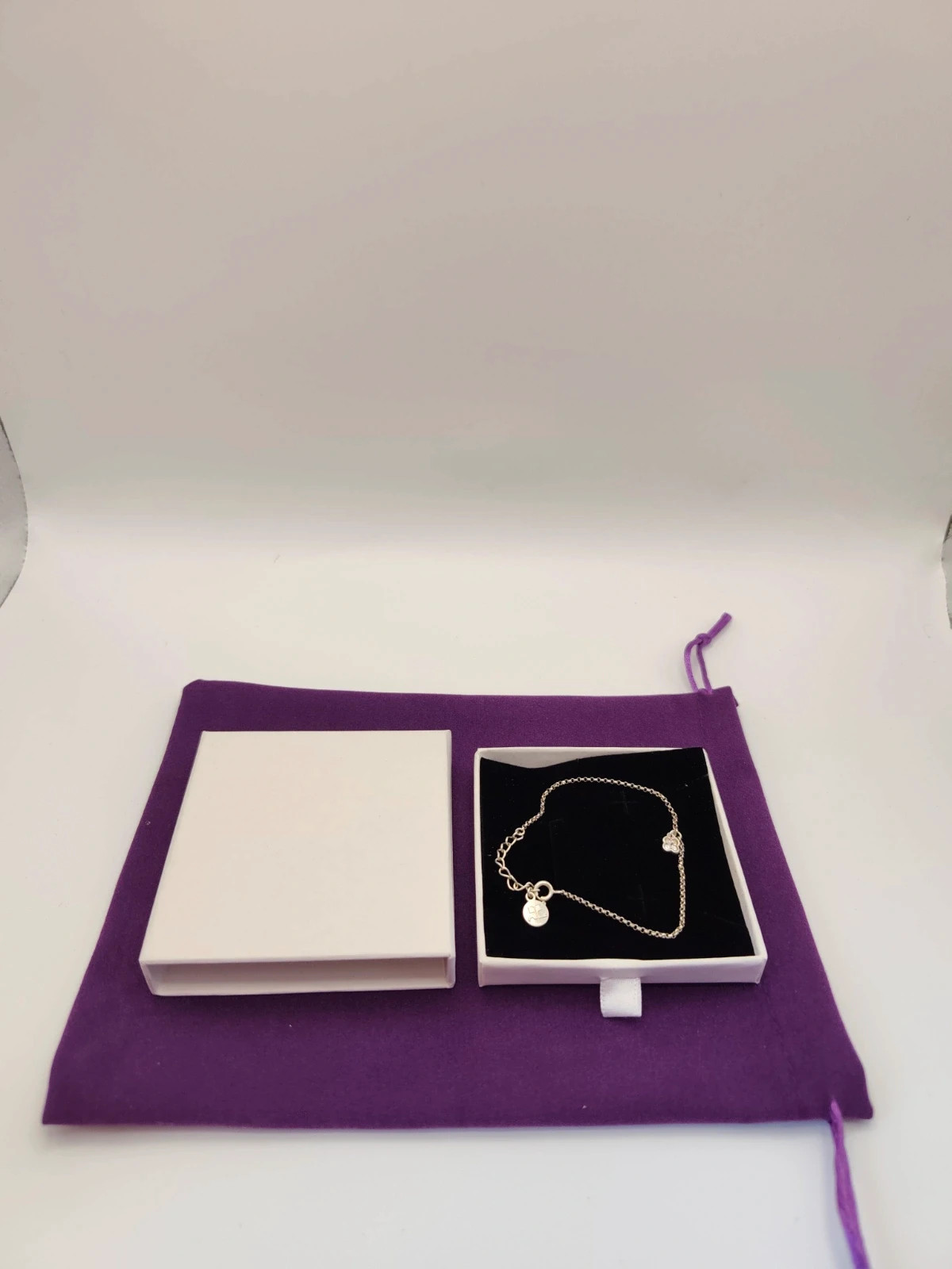 Courreges 925 Sterling Silver Clover Crystal Bracelet Boxed Vintage