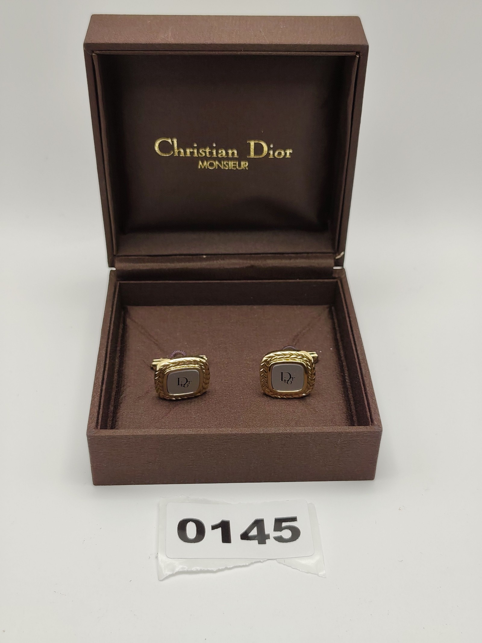 Christian Dior Monsieur Gold-tone & Silver Logo Cufflinks Other
