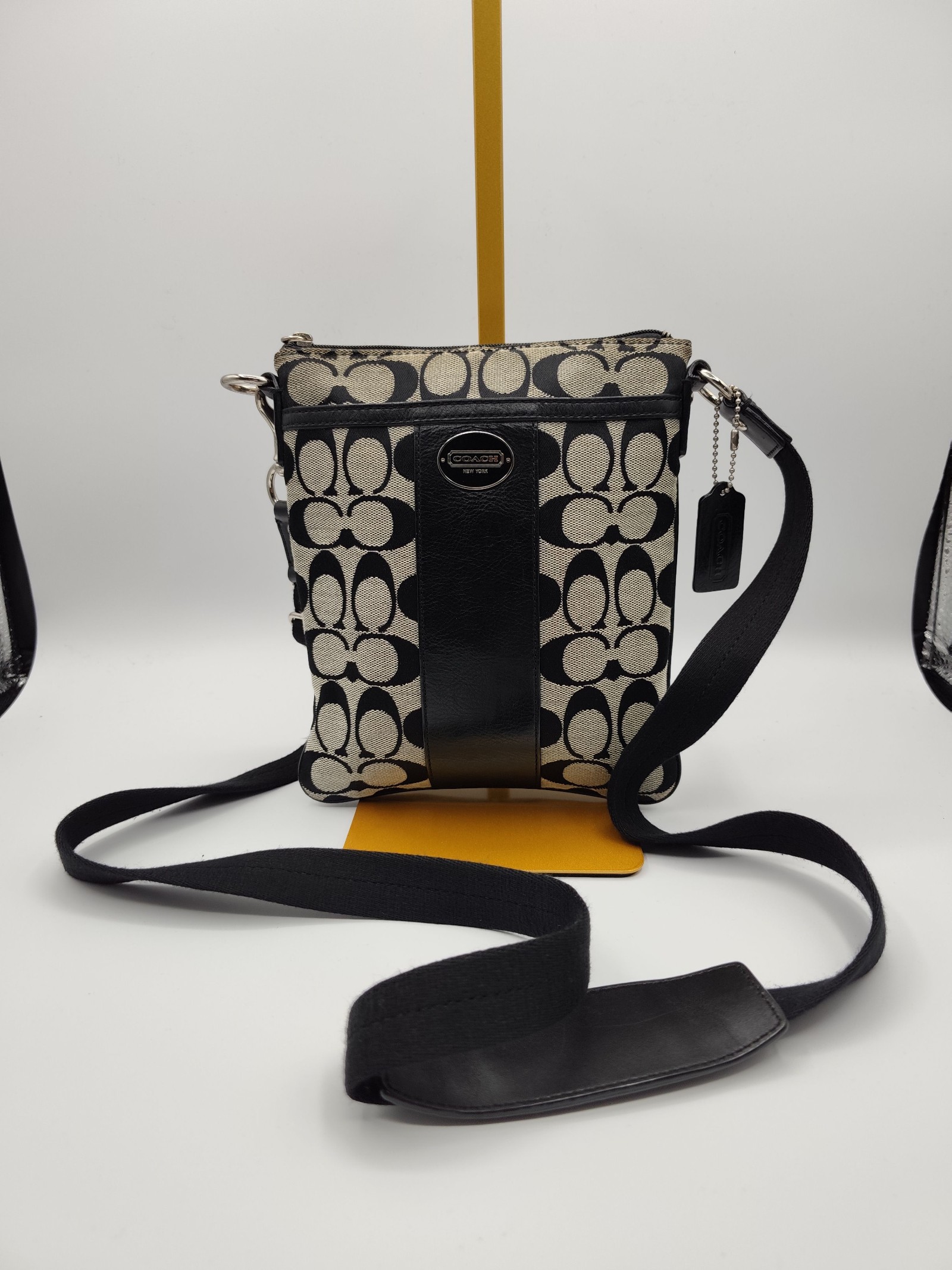 Coach Black & Beige Signature Crossbody Bag Other