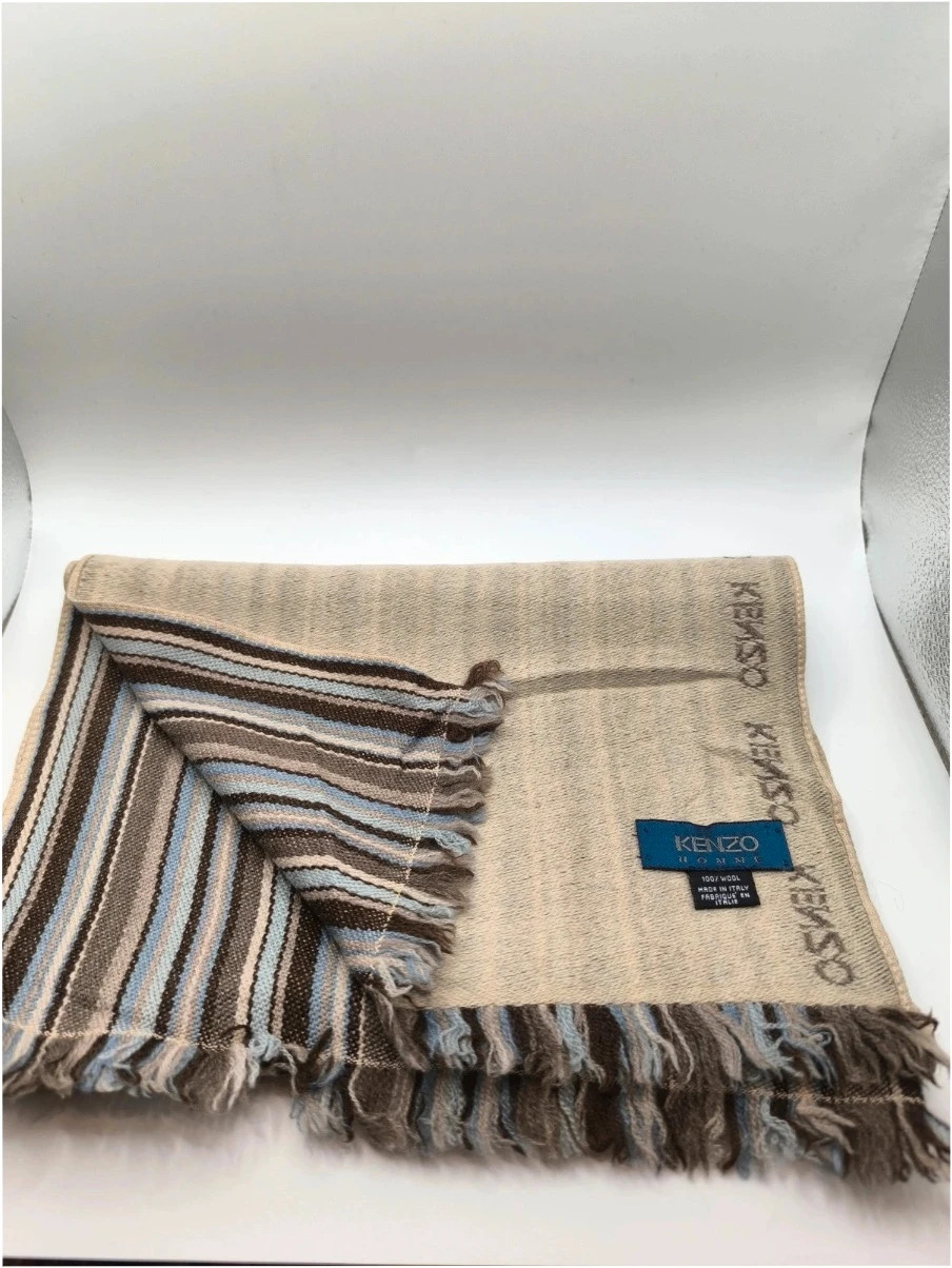 Kenzo preloved reversible striped scarf