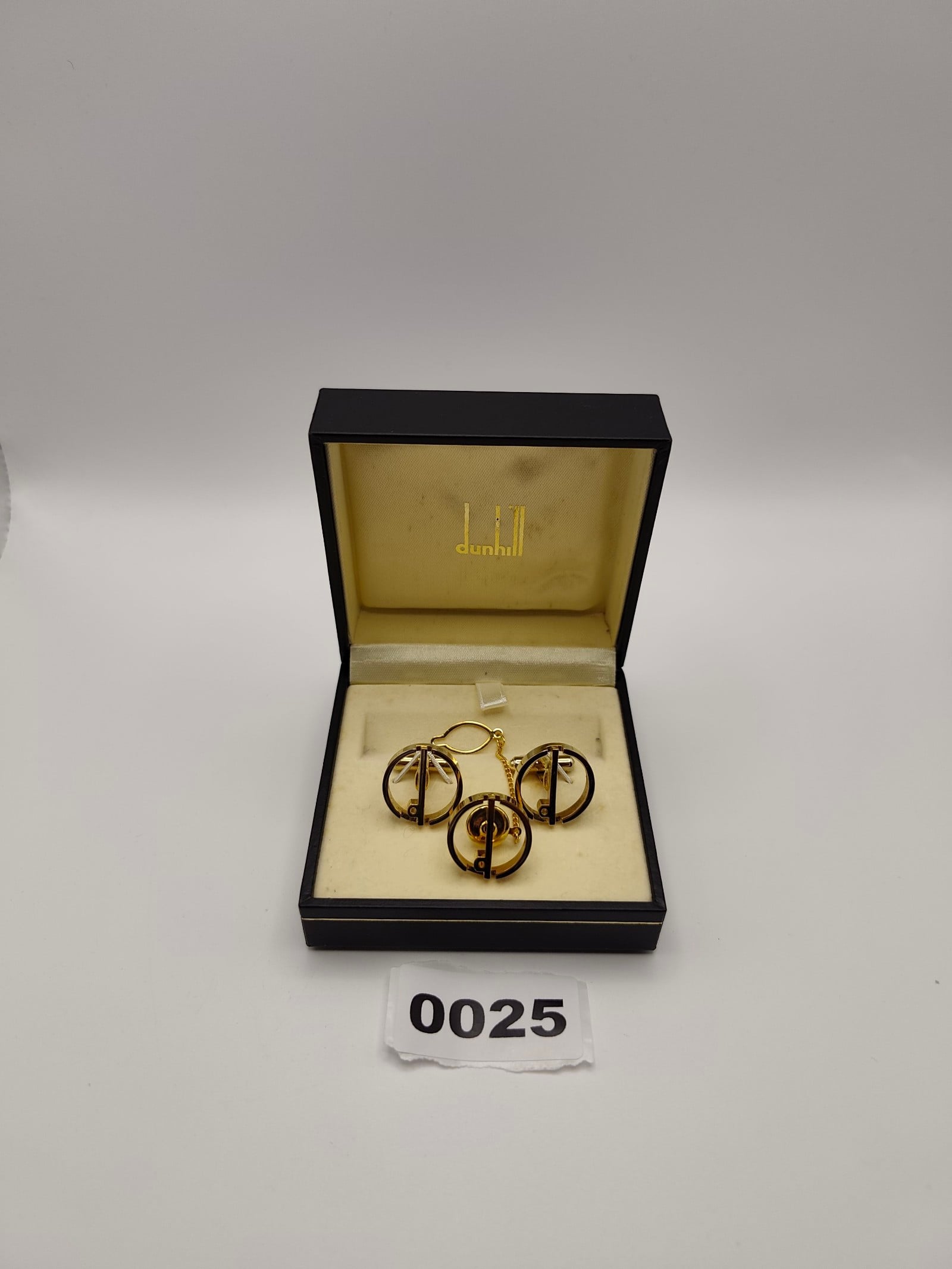 Dunhill Gold Tone Cufflinks & Tie Pin Set Men Other