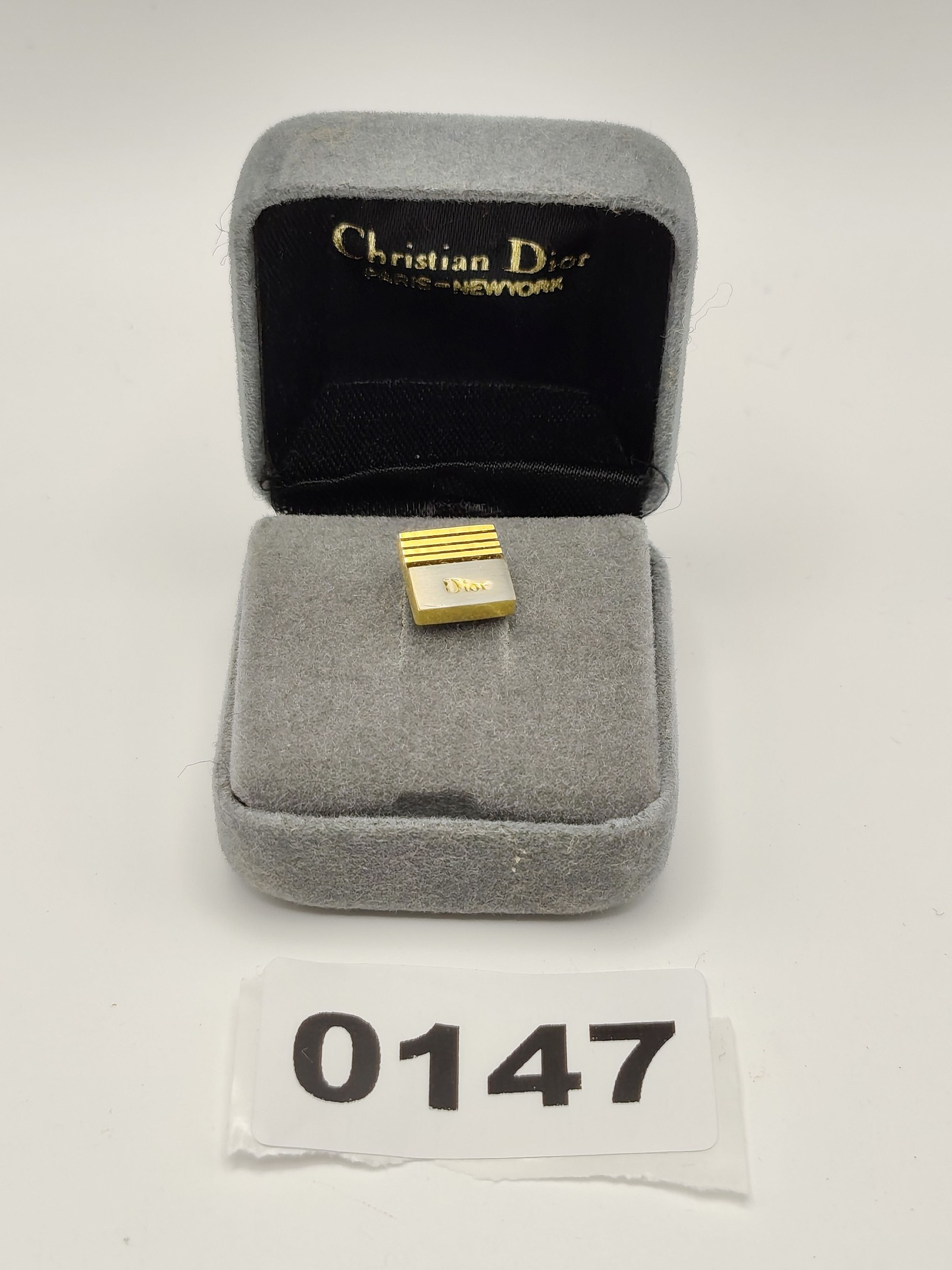 Christian Dior Gold Tone Men's Tie Pin with Chain Other
