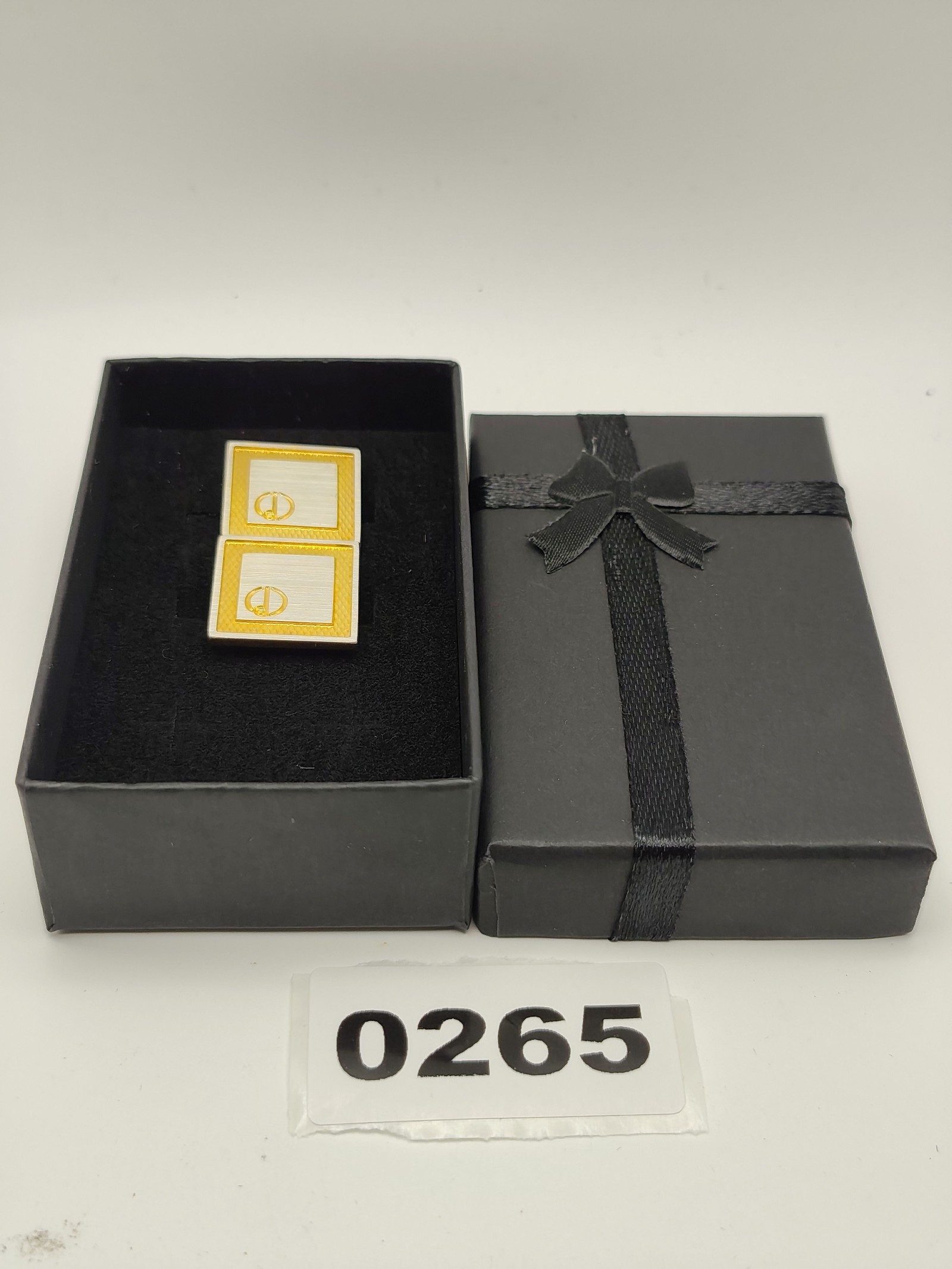Dunhill Yellow & Silver Tone Square Cufflinks One Size