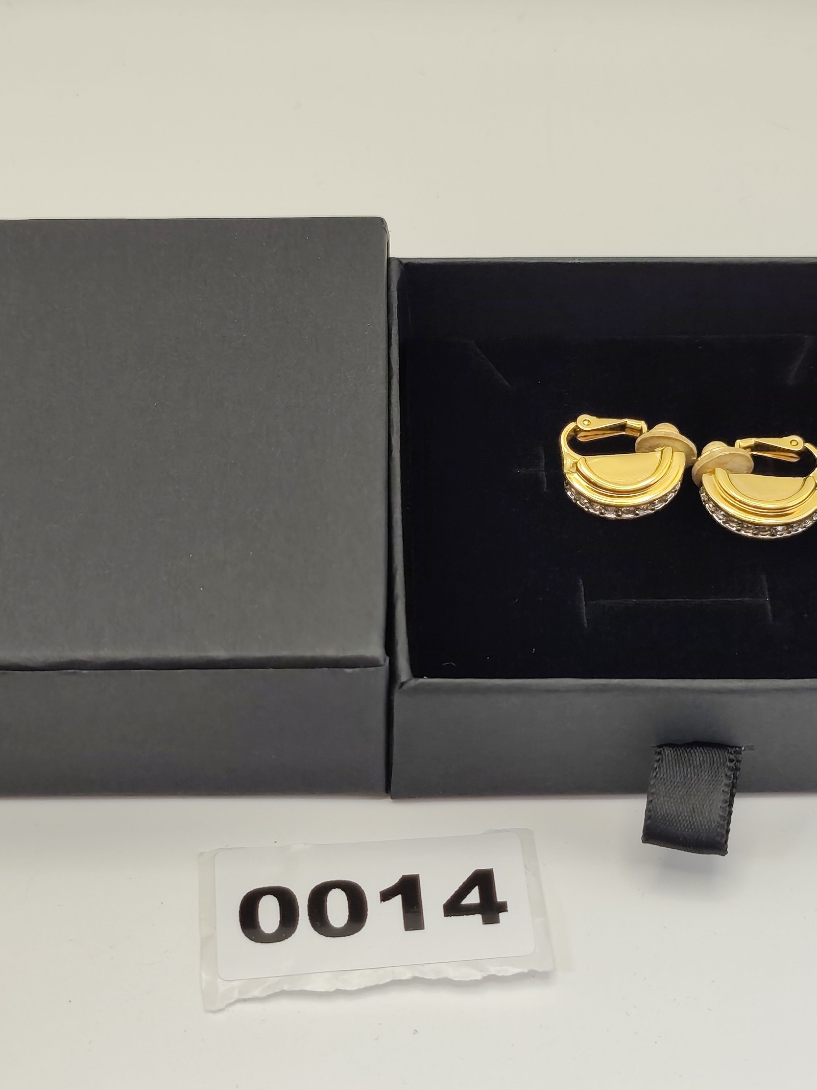 Nina Ricci Gold Tone & Rhinestone Clip On Earrings Other