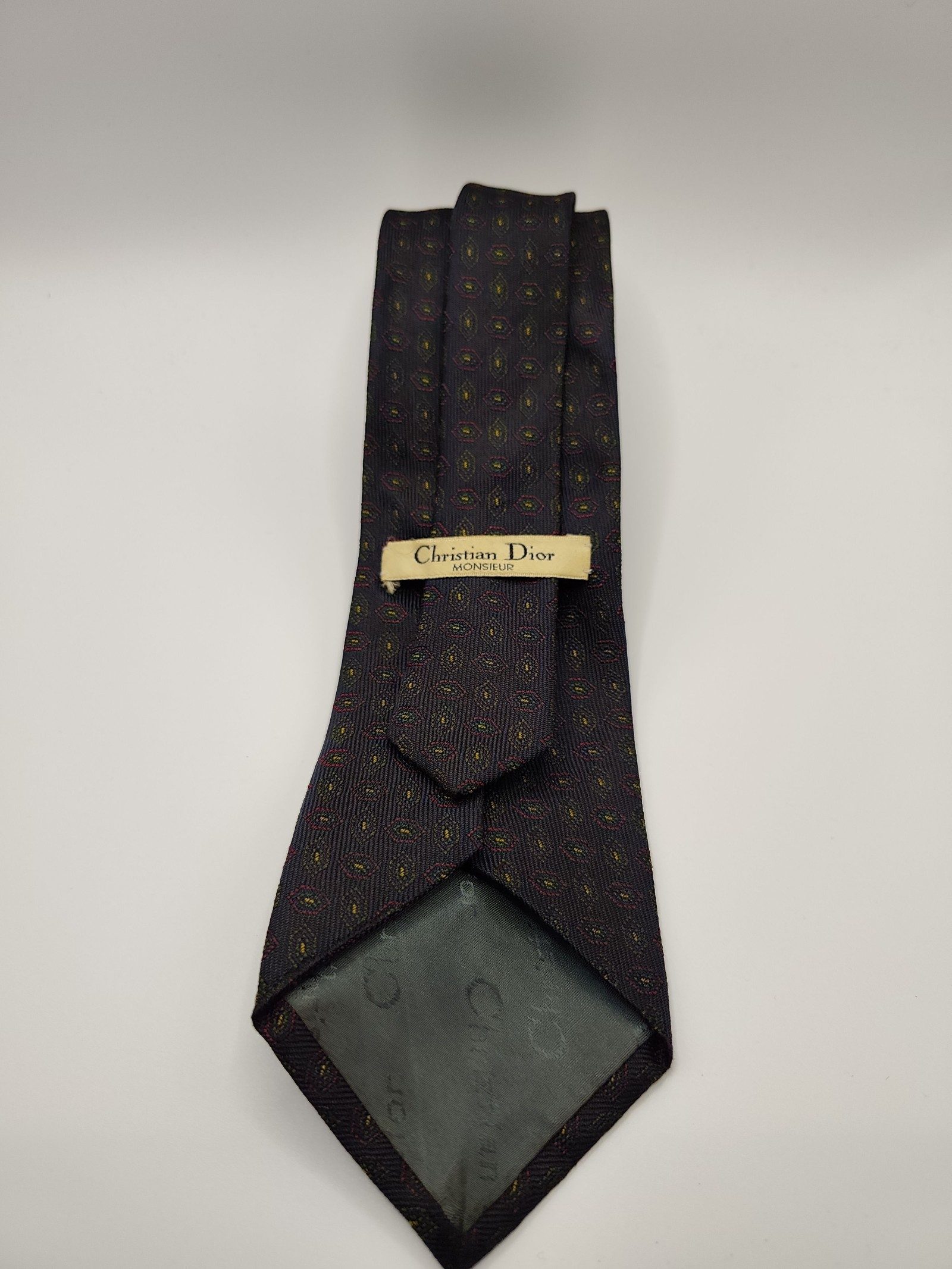 Christian Dior Monsieur Navy & Red Silk Men's Tie